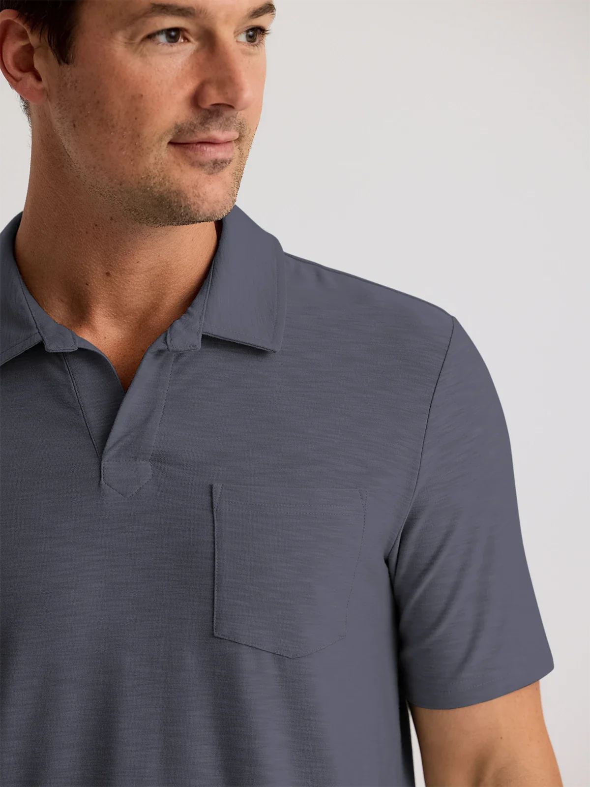 Bamboo Slub Polo II Storm Cloud