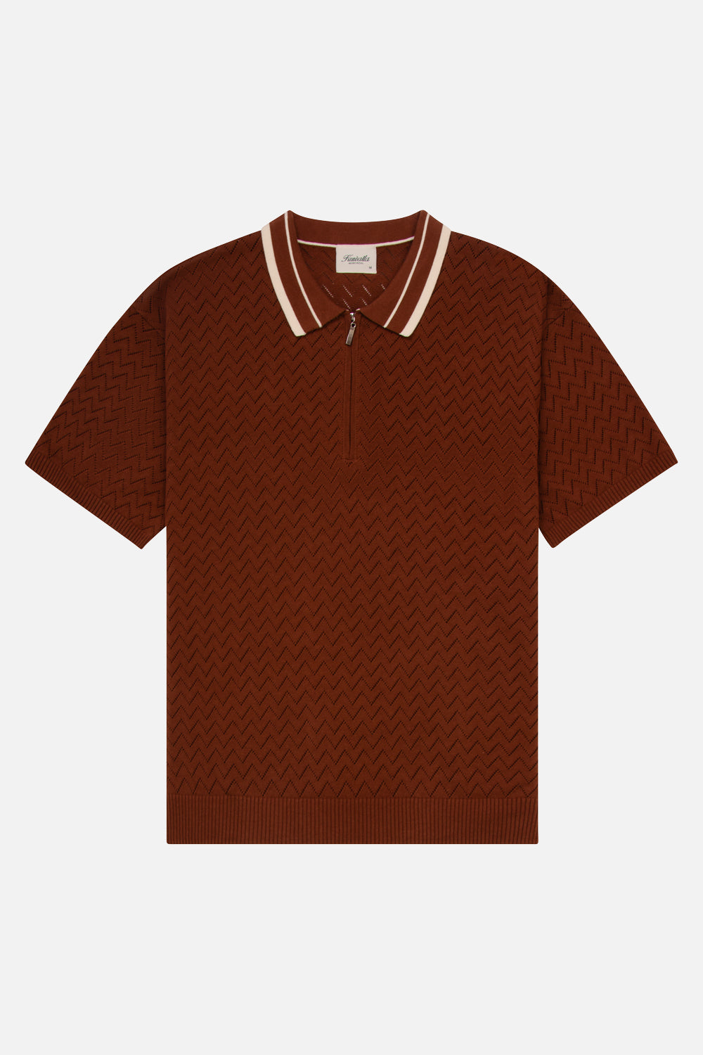 Zip Knit Polo Rust Brown