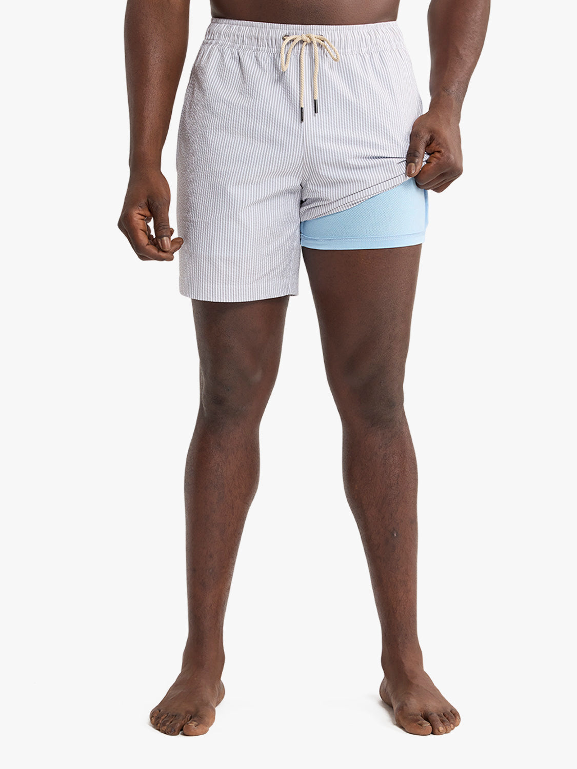 The Bayberry Trunk 7" Grey Seersucker
