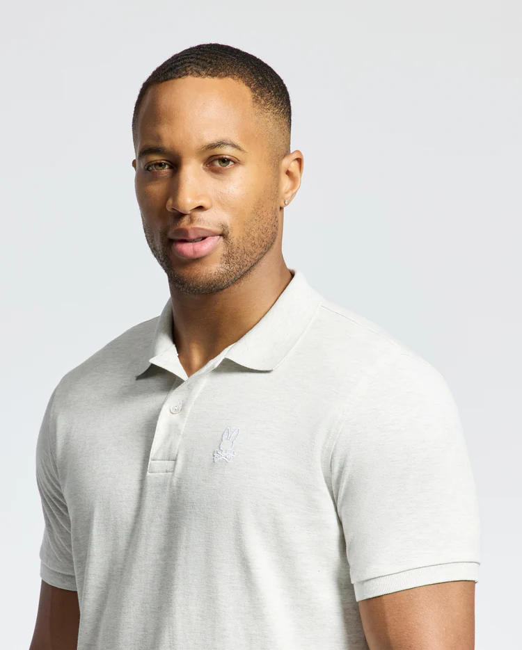 James Pique Polo Ecru Heather