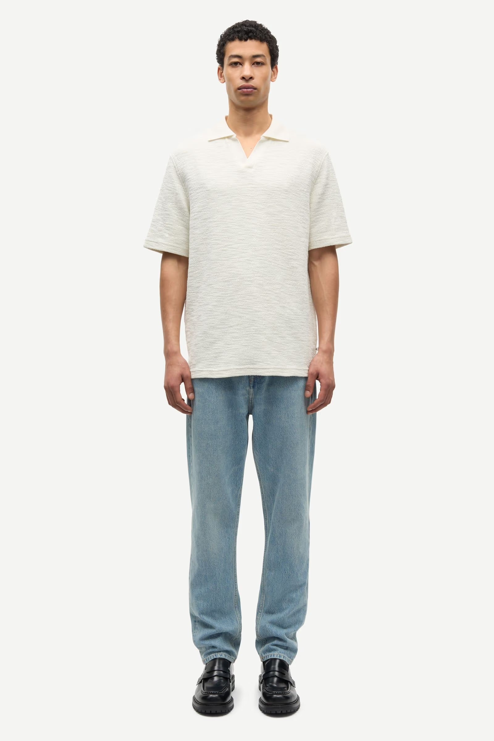 Samac V-Neck Polo Clear Cream