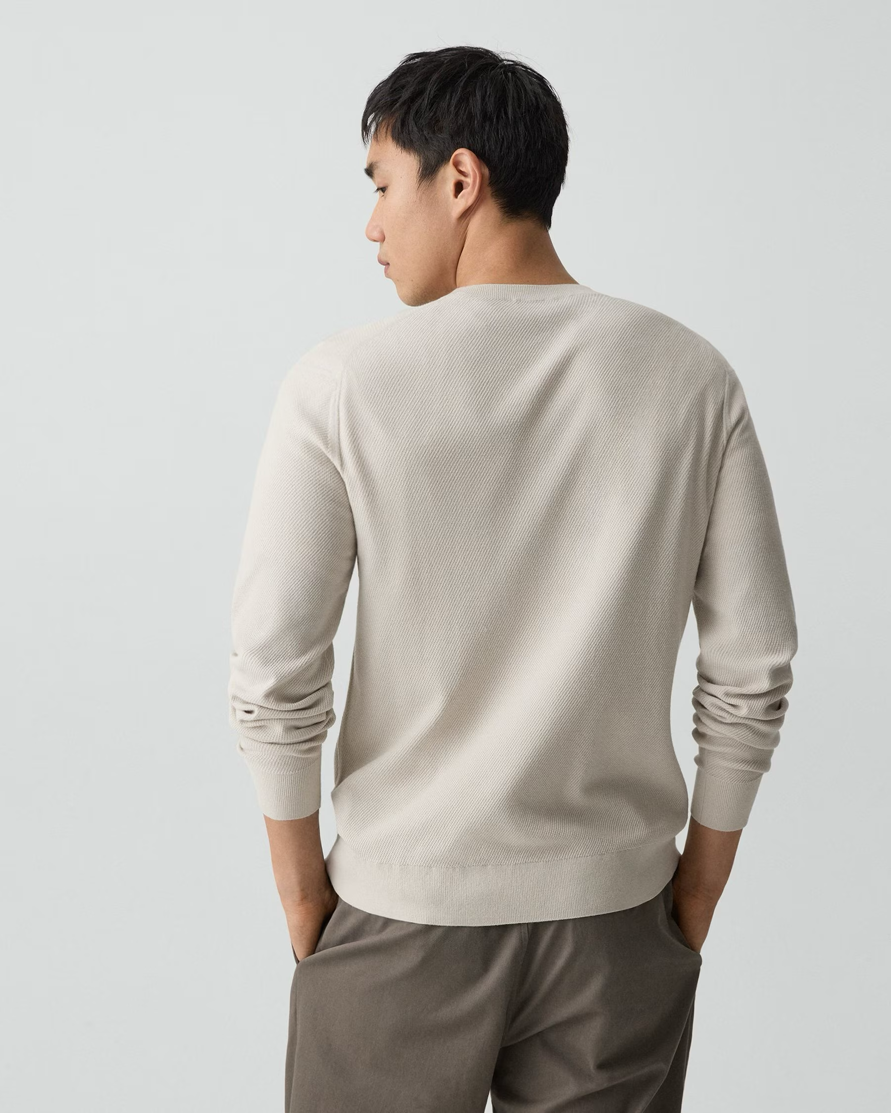 Riland Crewneck Sweater in Light Bilen Silver Cloud