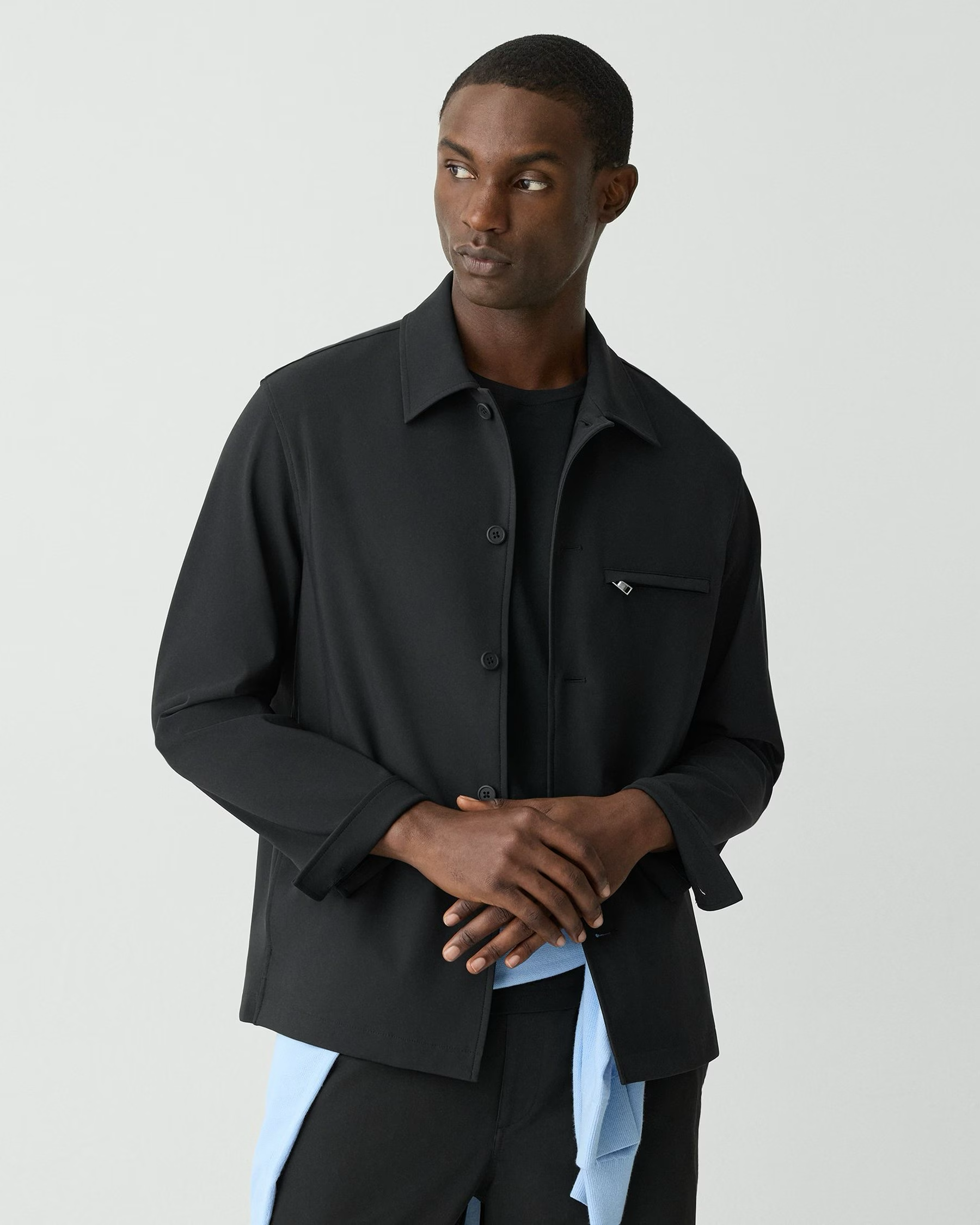 Overshirt in Precision Ponte Black