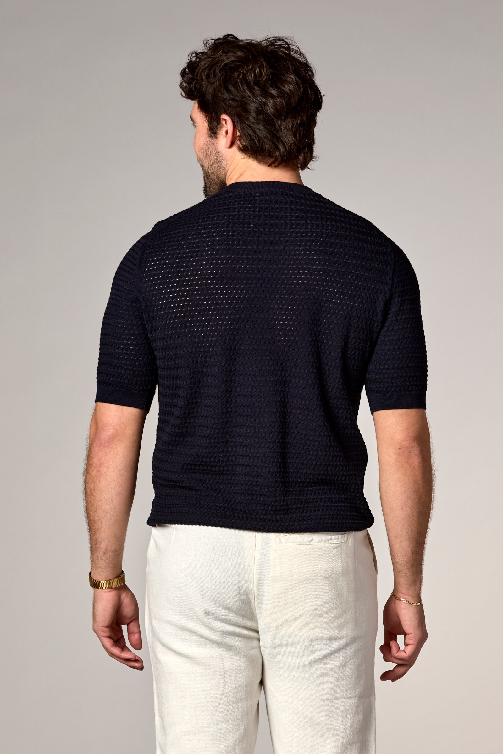 Crochet Sweater Tee Dark Navy
