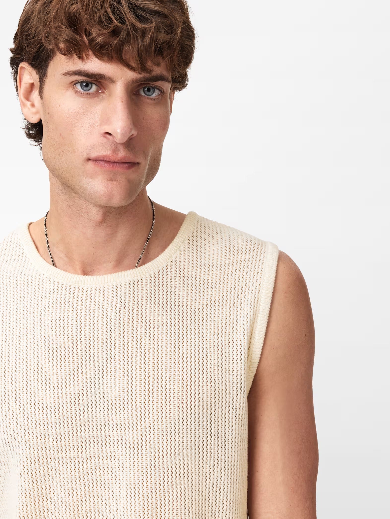 Beaumont Sweater Mesh Tank Salt