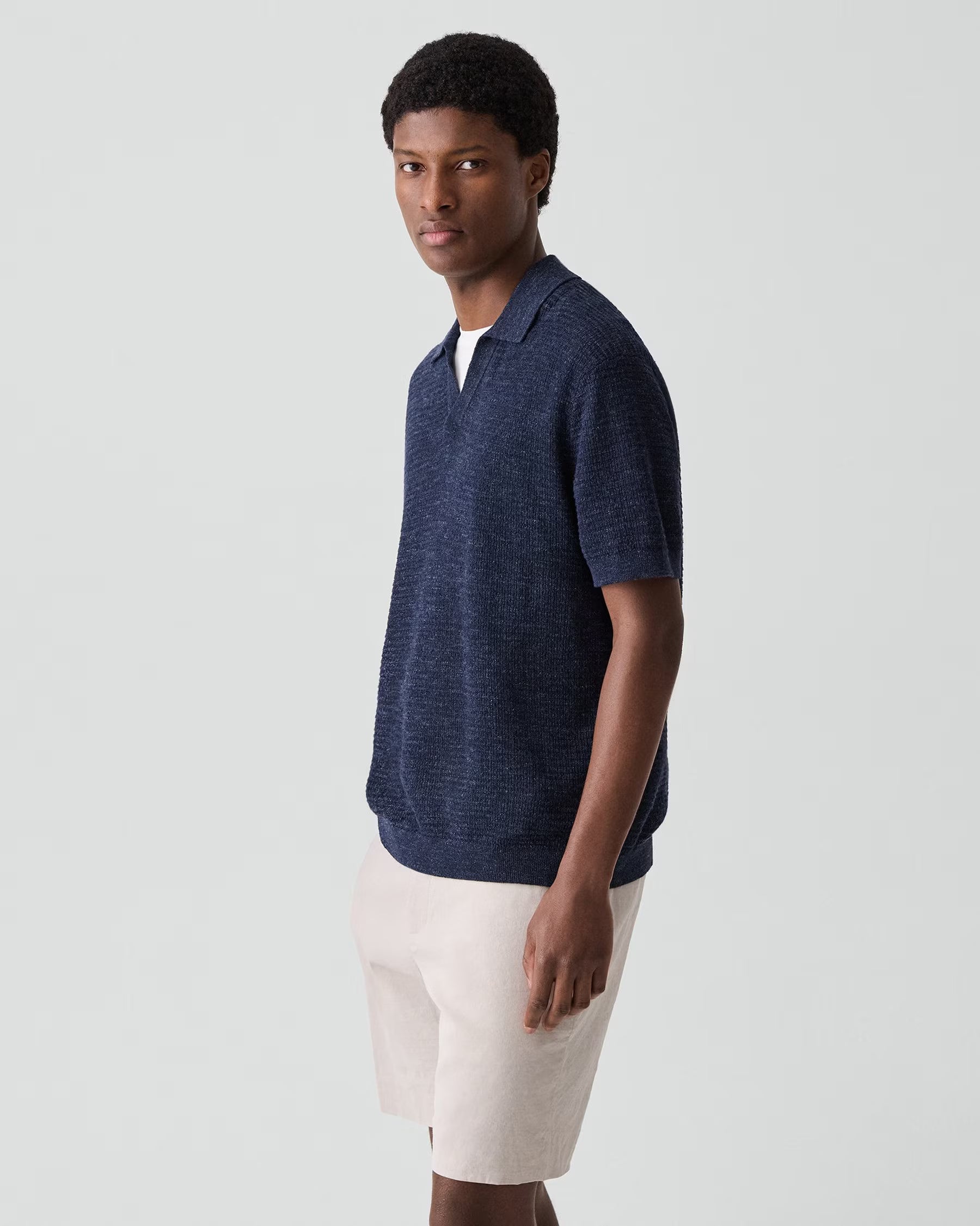 Brenan Polo in Pacific Linen New Baltic