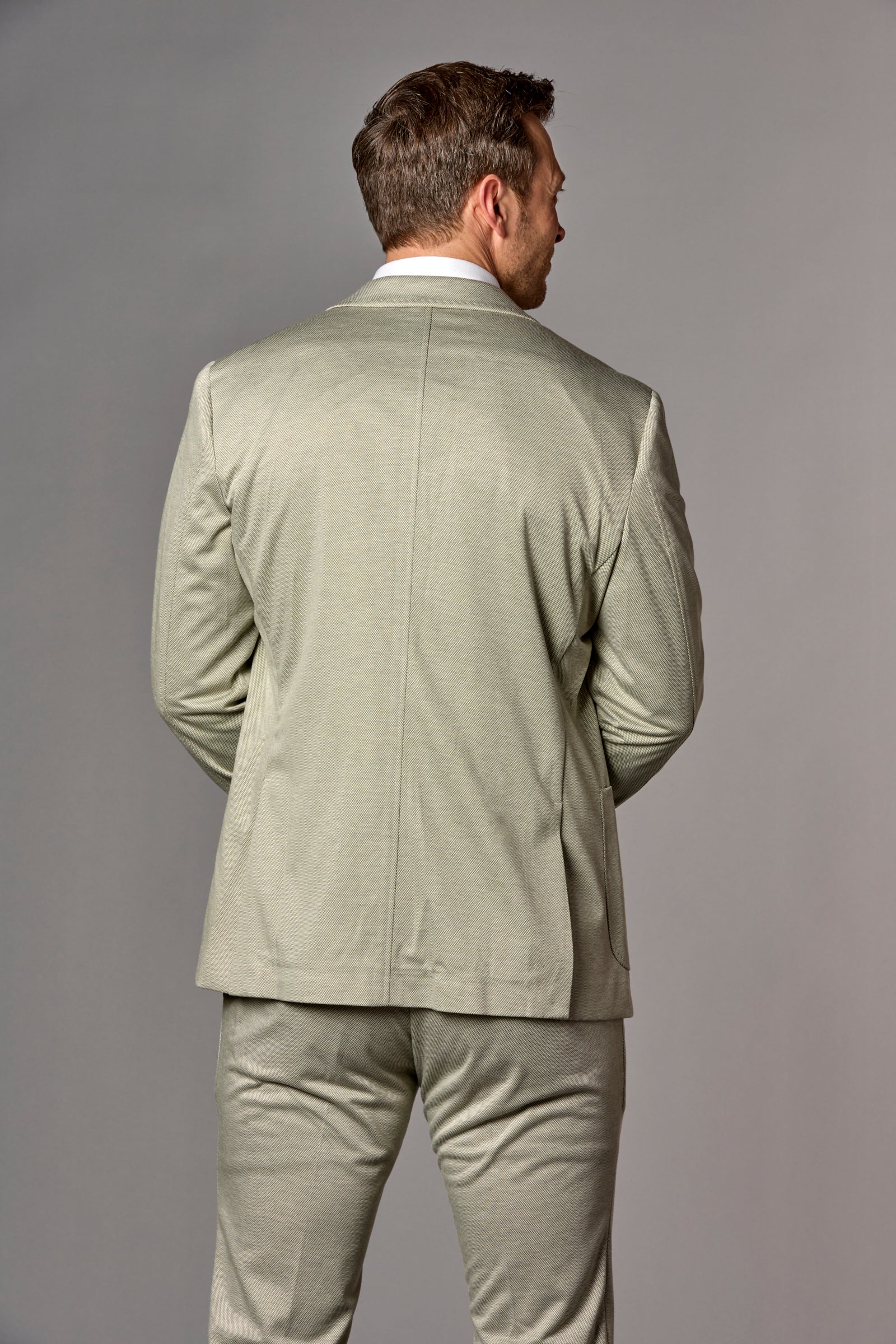 Knit Patch Pocket Blazer Green