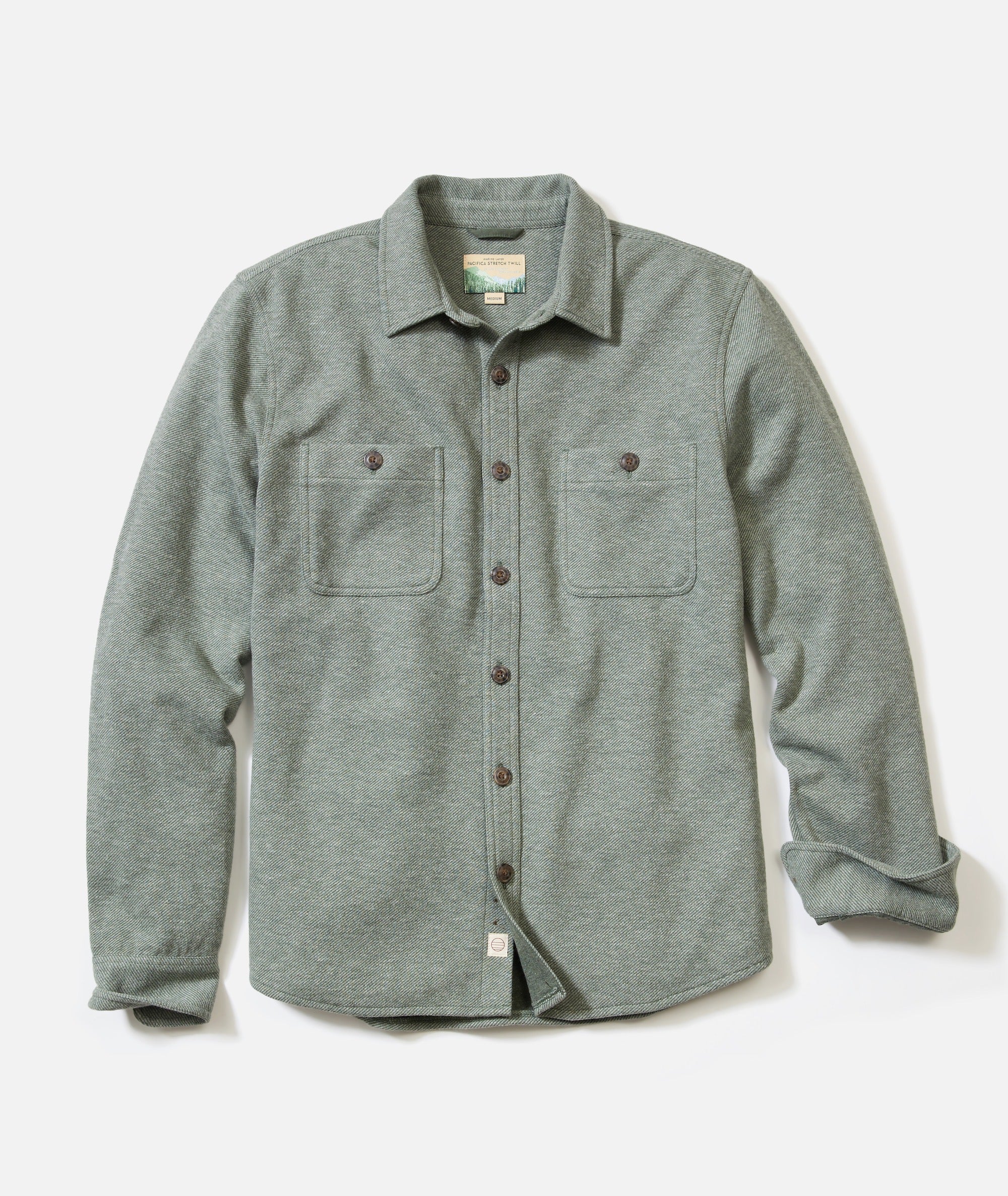 Pacifica Stretch Twill Overshirt Olive