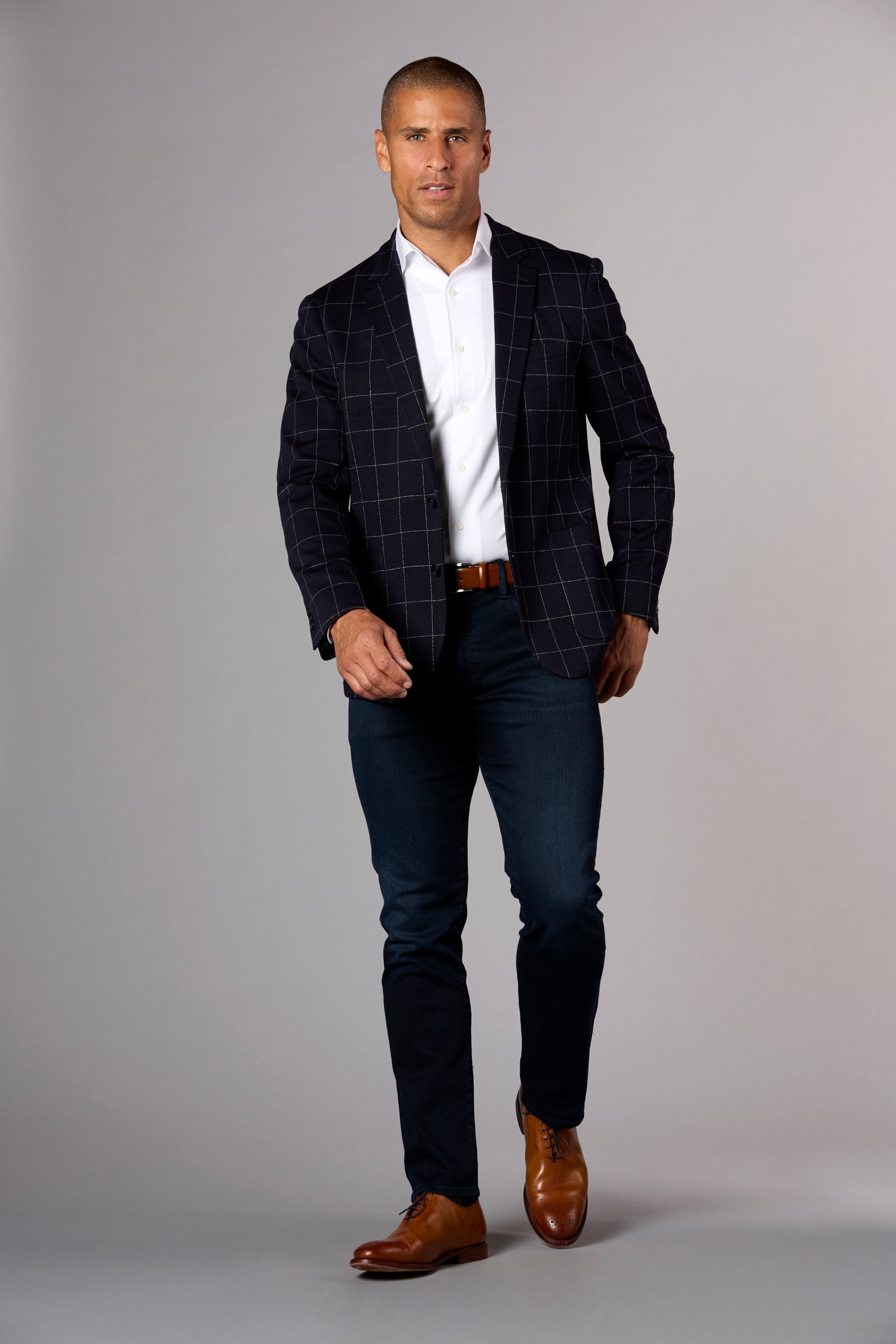 Balia Plaid Jacket Navy