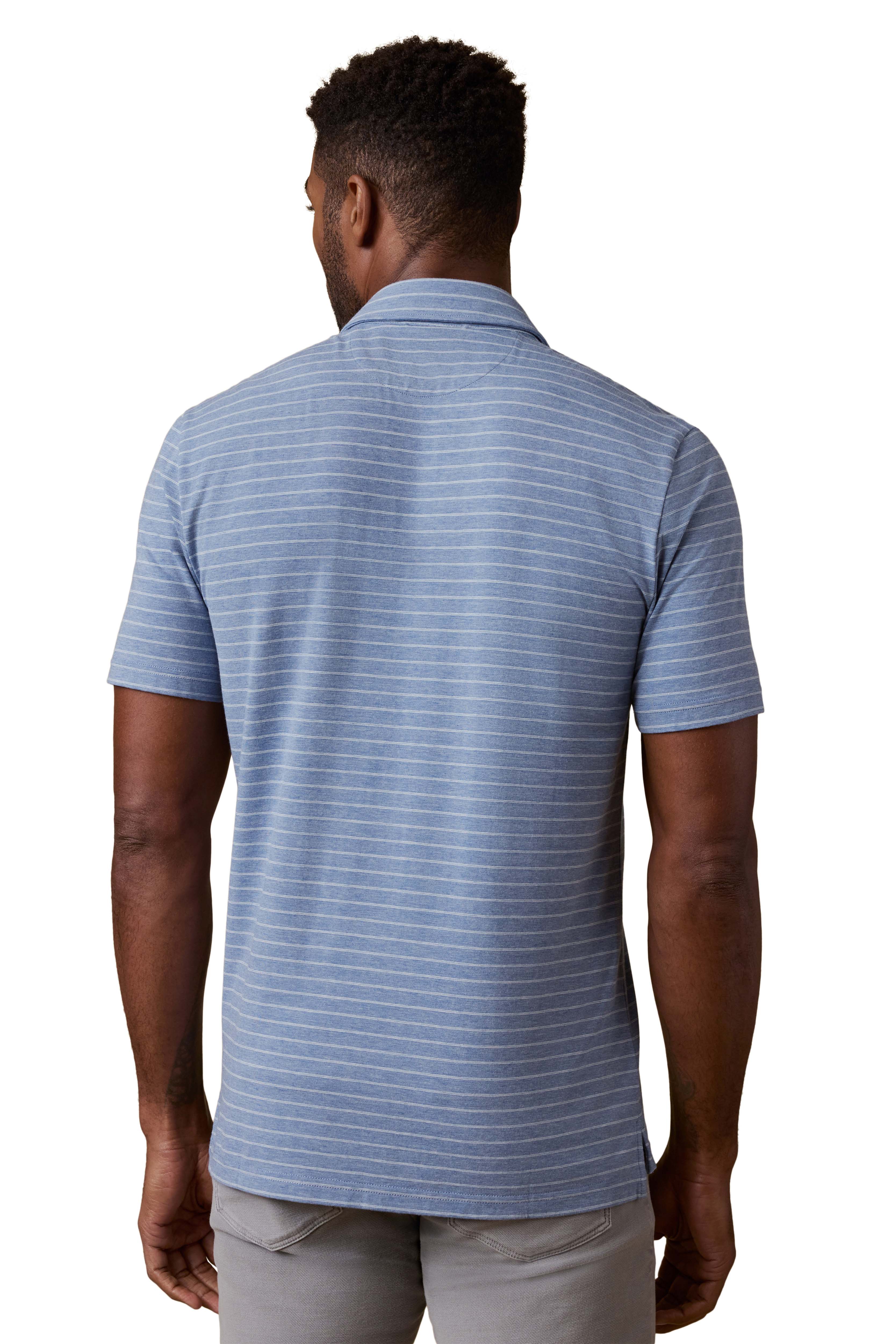 Movement Short Sleeve Polo Twilight Grey Heather Stripe