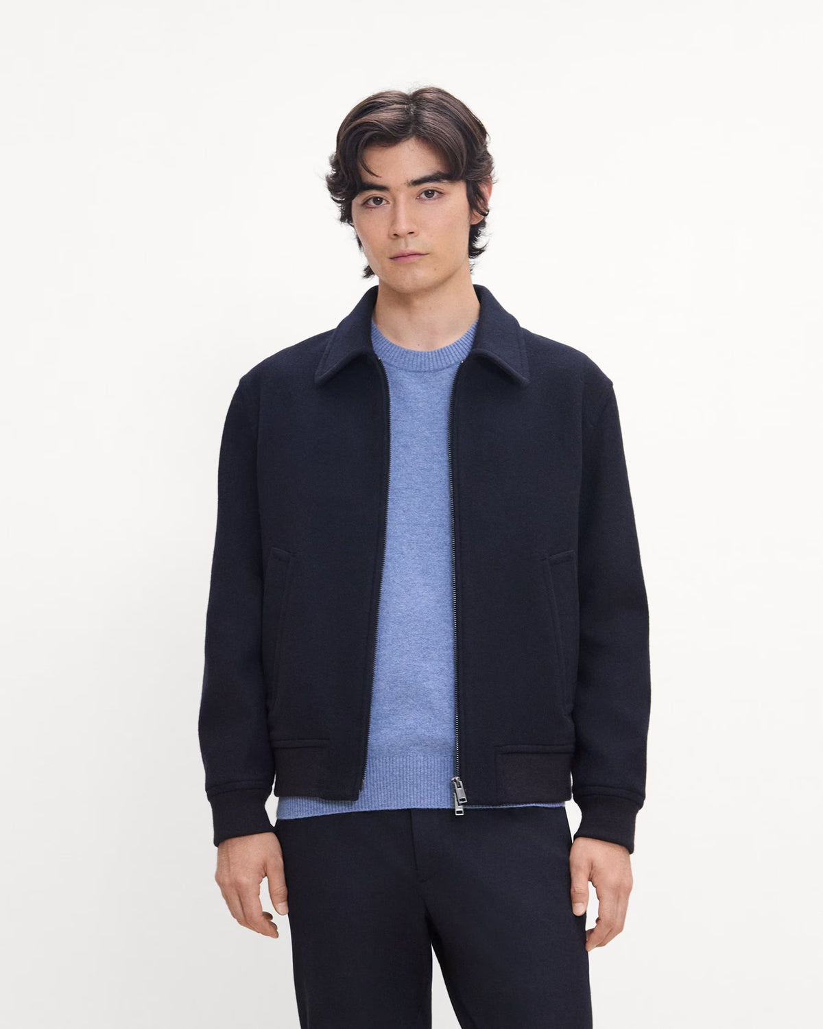 Plush Wool Blend Bomber Baltic