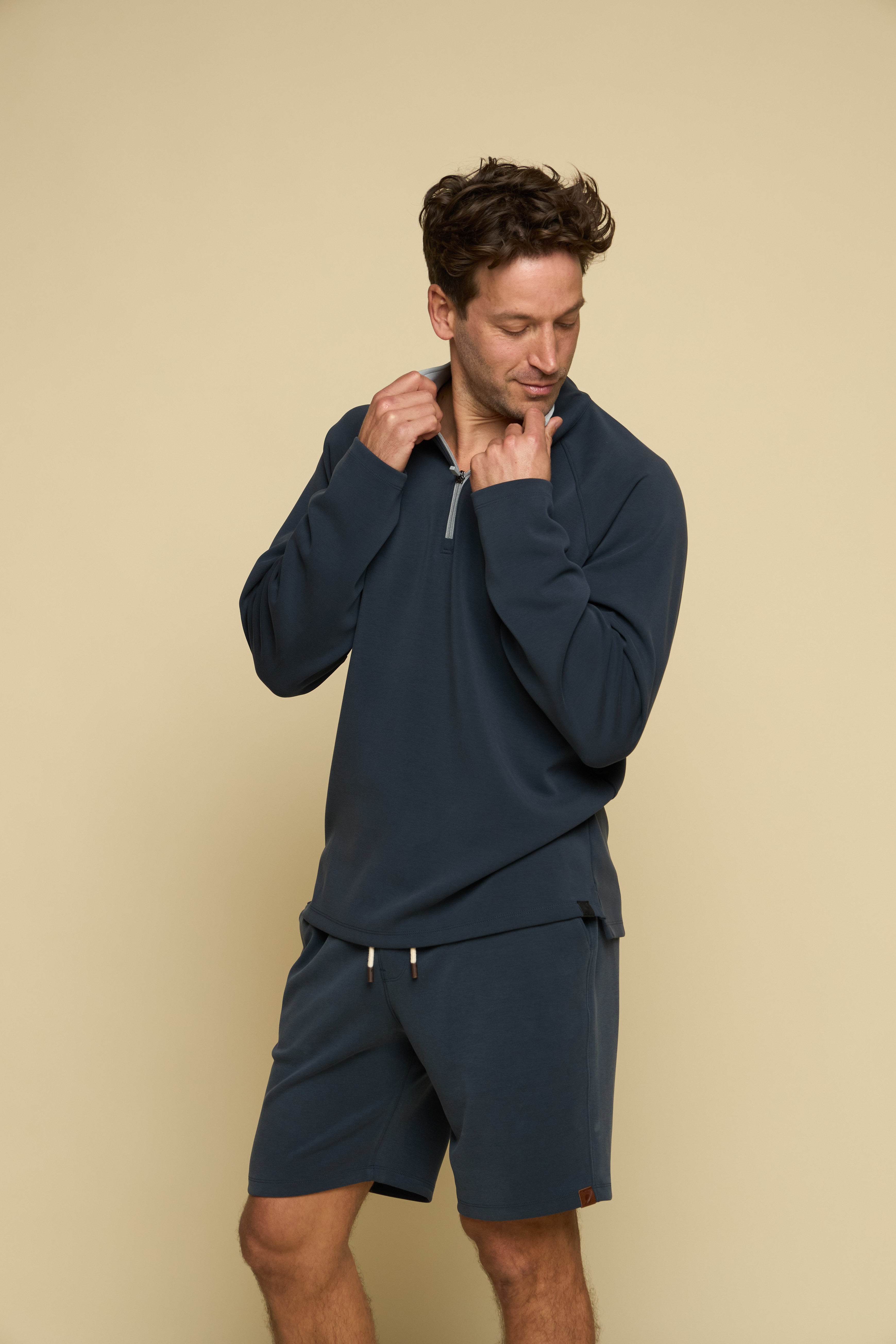 Later On Qtr Zip Indigo Night