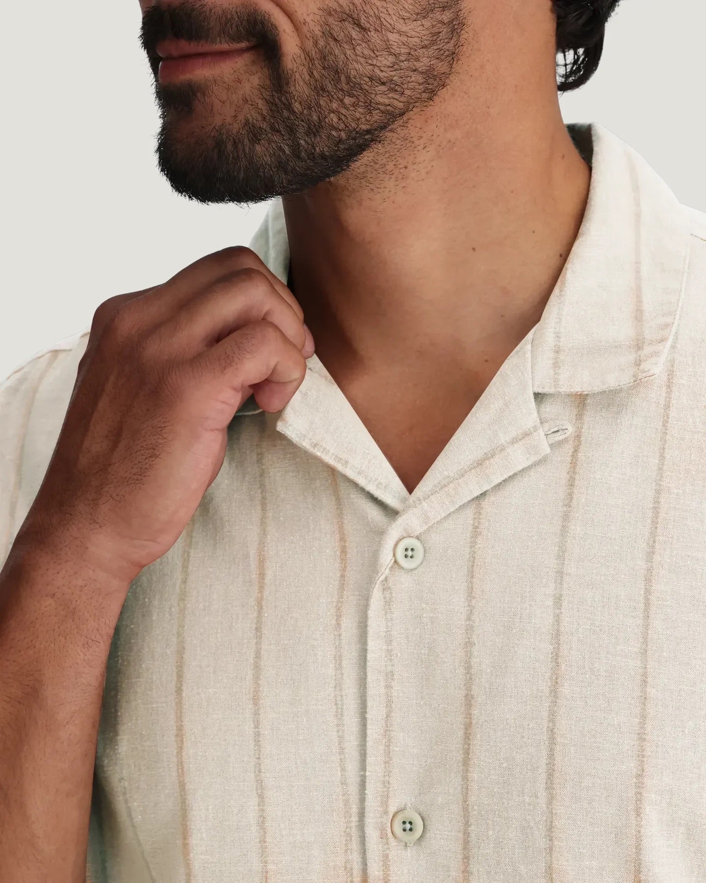 Sullivan's Camp Shirt Sea Salt Vertical Stripe