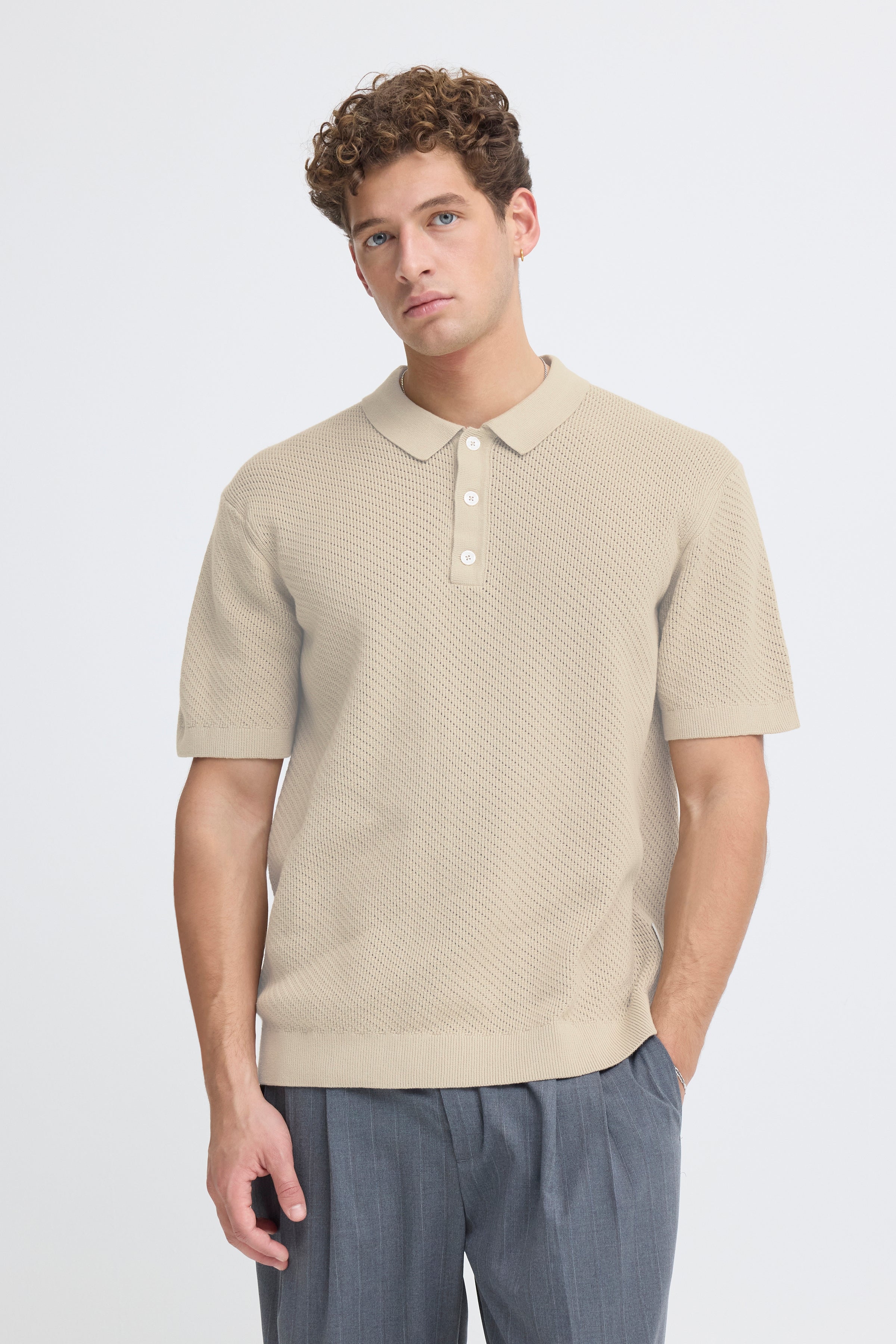 Isaksson Knit Polo Island Fossil