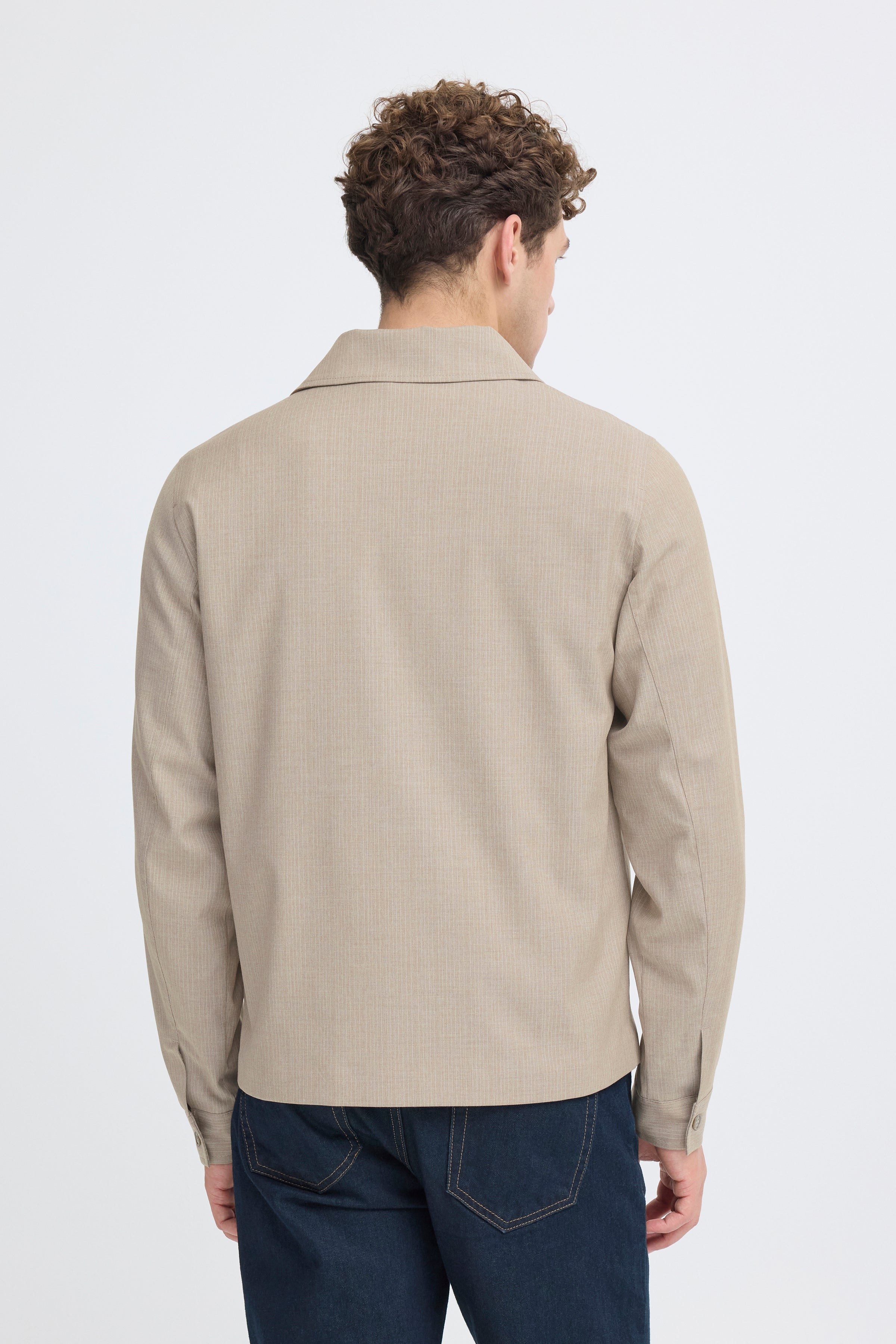 Haglund Pinstripe Shirt Jacket Island Fossil