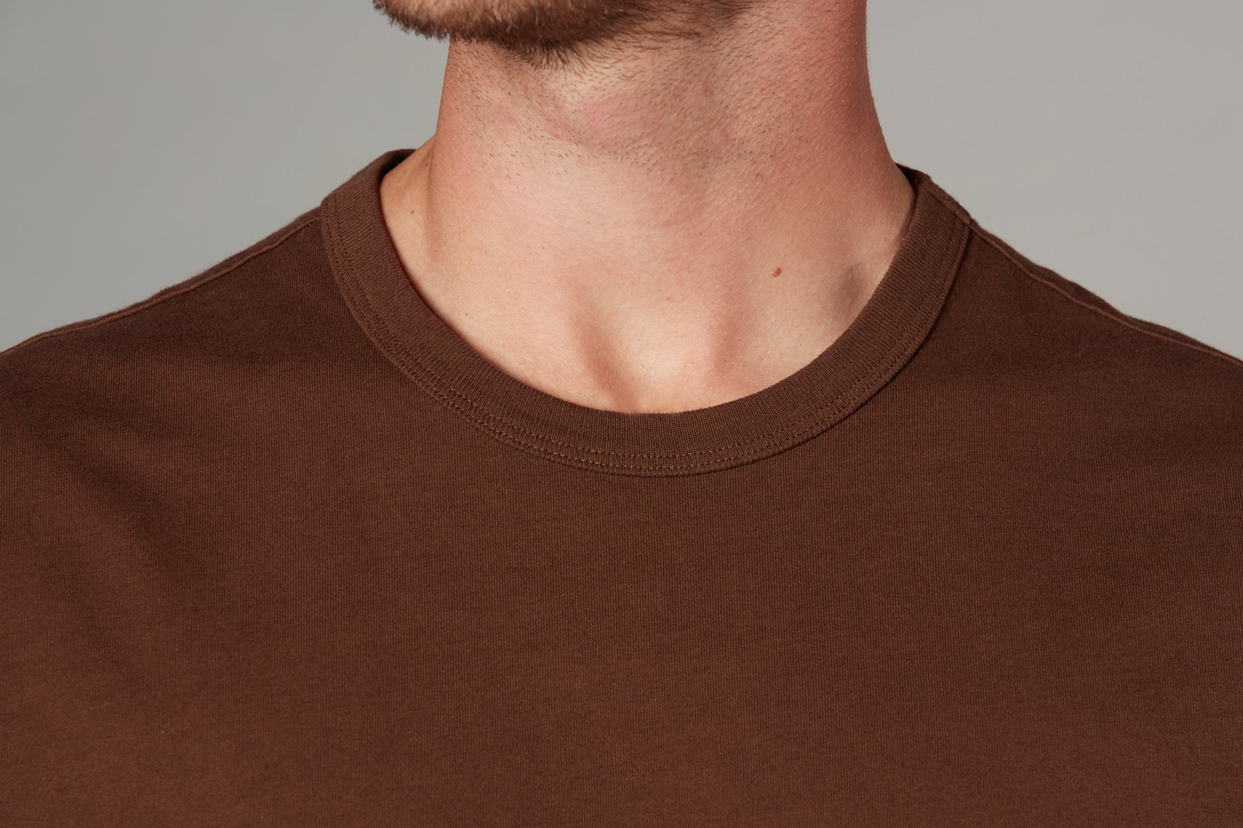 Leo Short Sleeve Crew T in Plum Brown