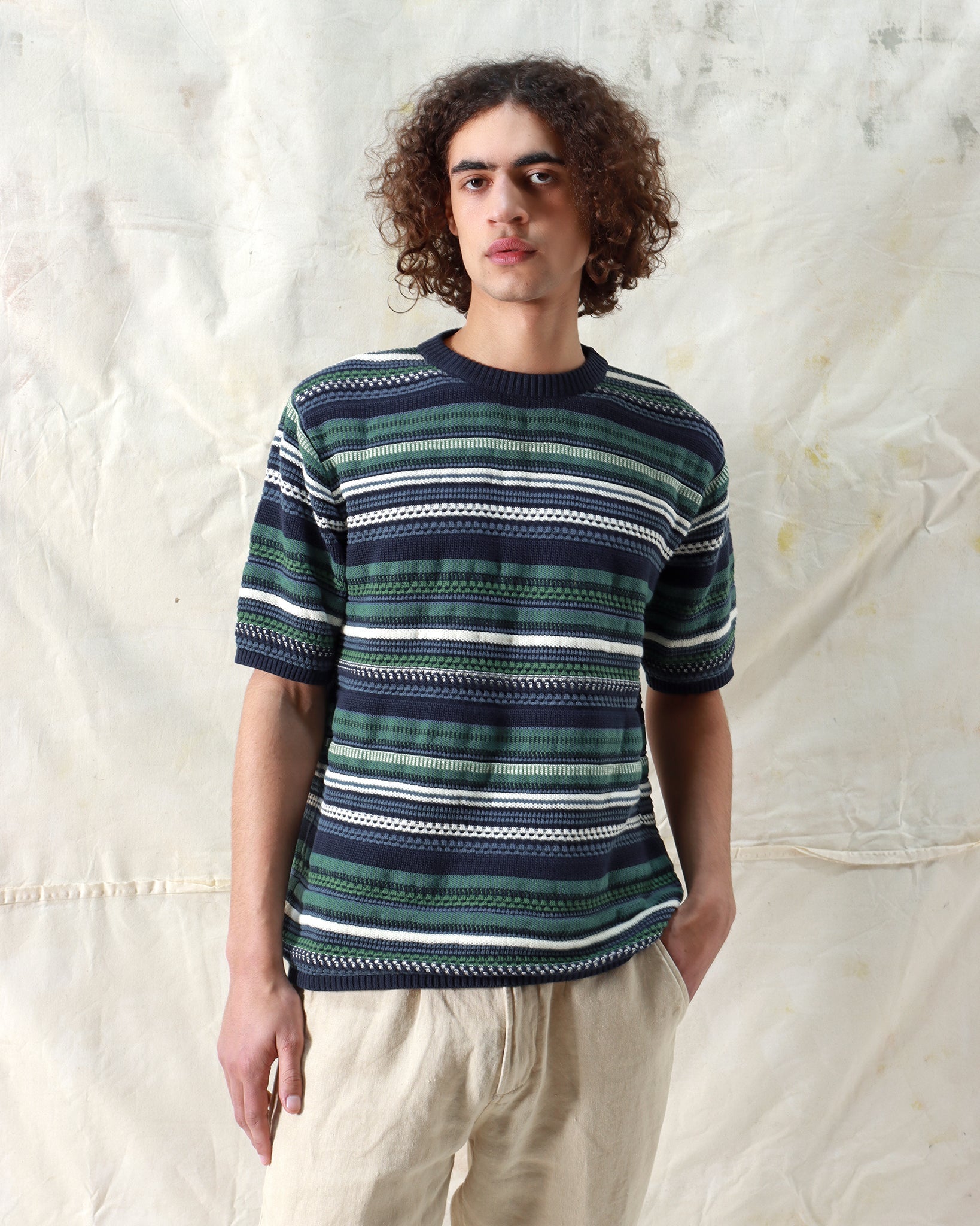 Newport Knitted Top Blue/Green
