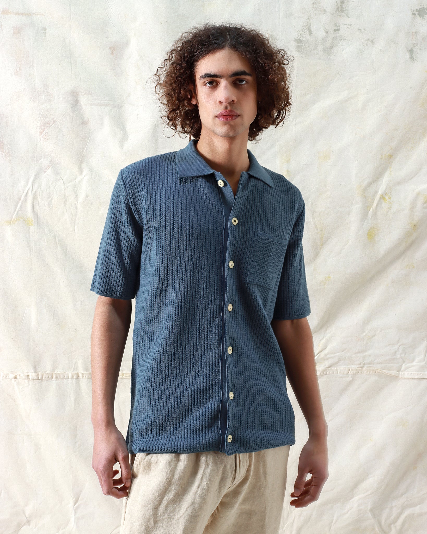 Heitor Knitted Shirt Blue