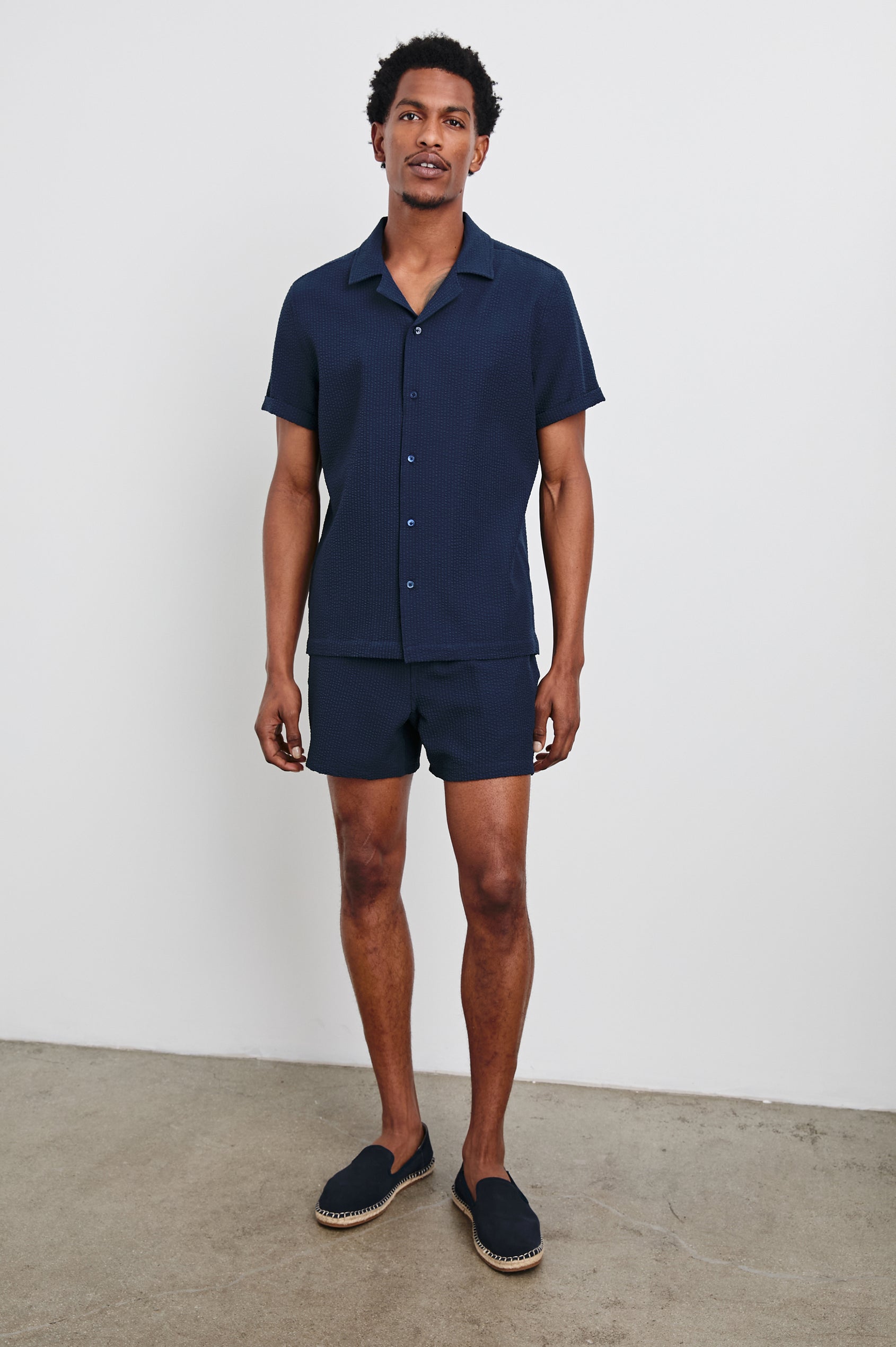 Amalfi Shirt Navy Seersucker