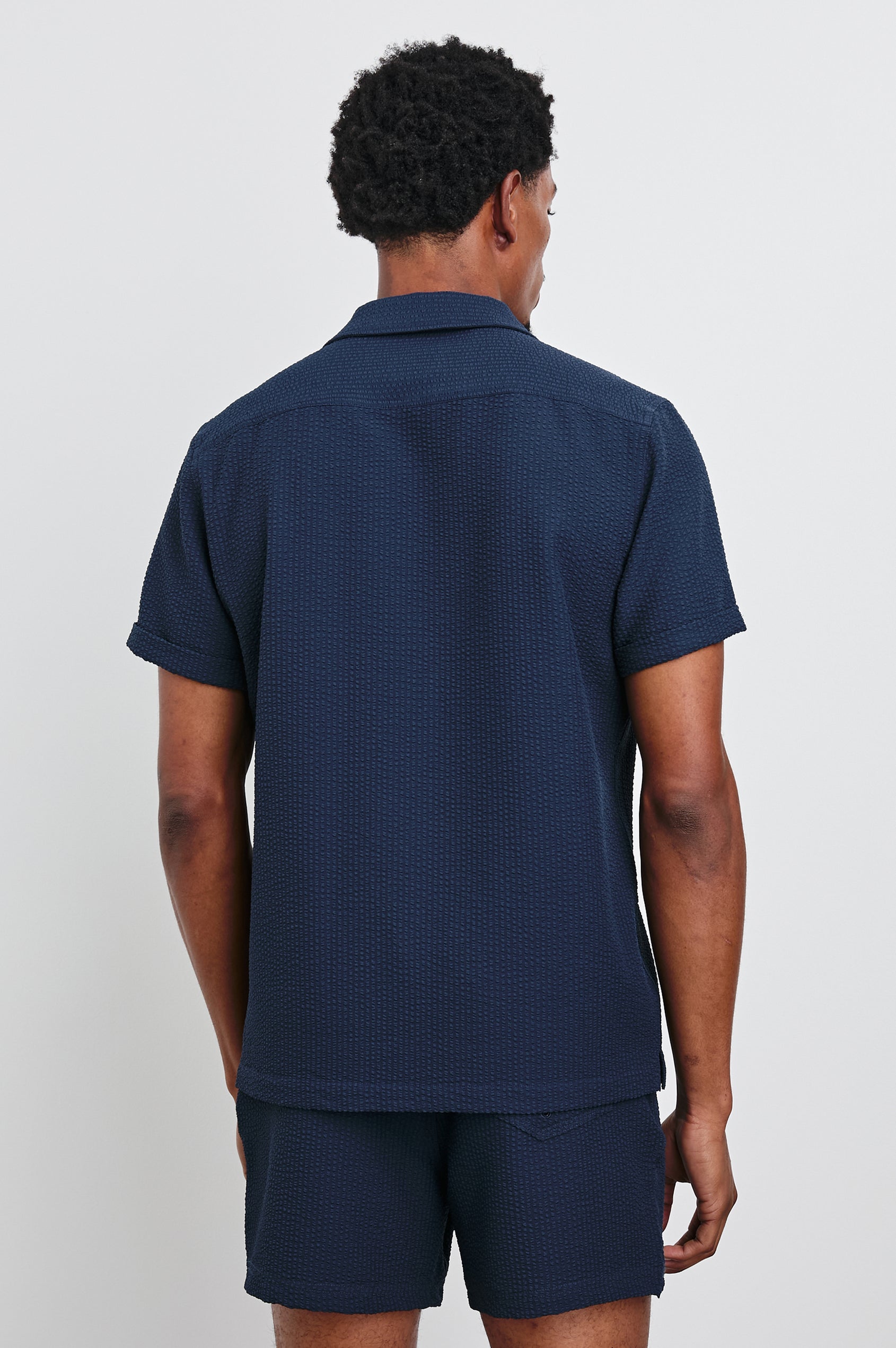 Amalfi Shirt Navy Seersucker