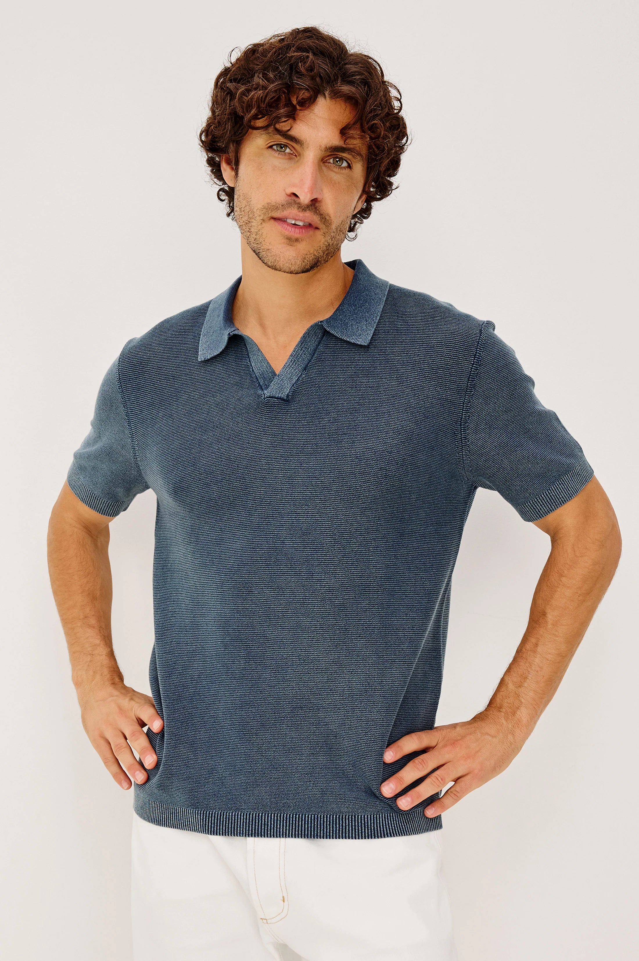 Baker Knit Polo Sunwashed Navy