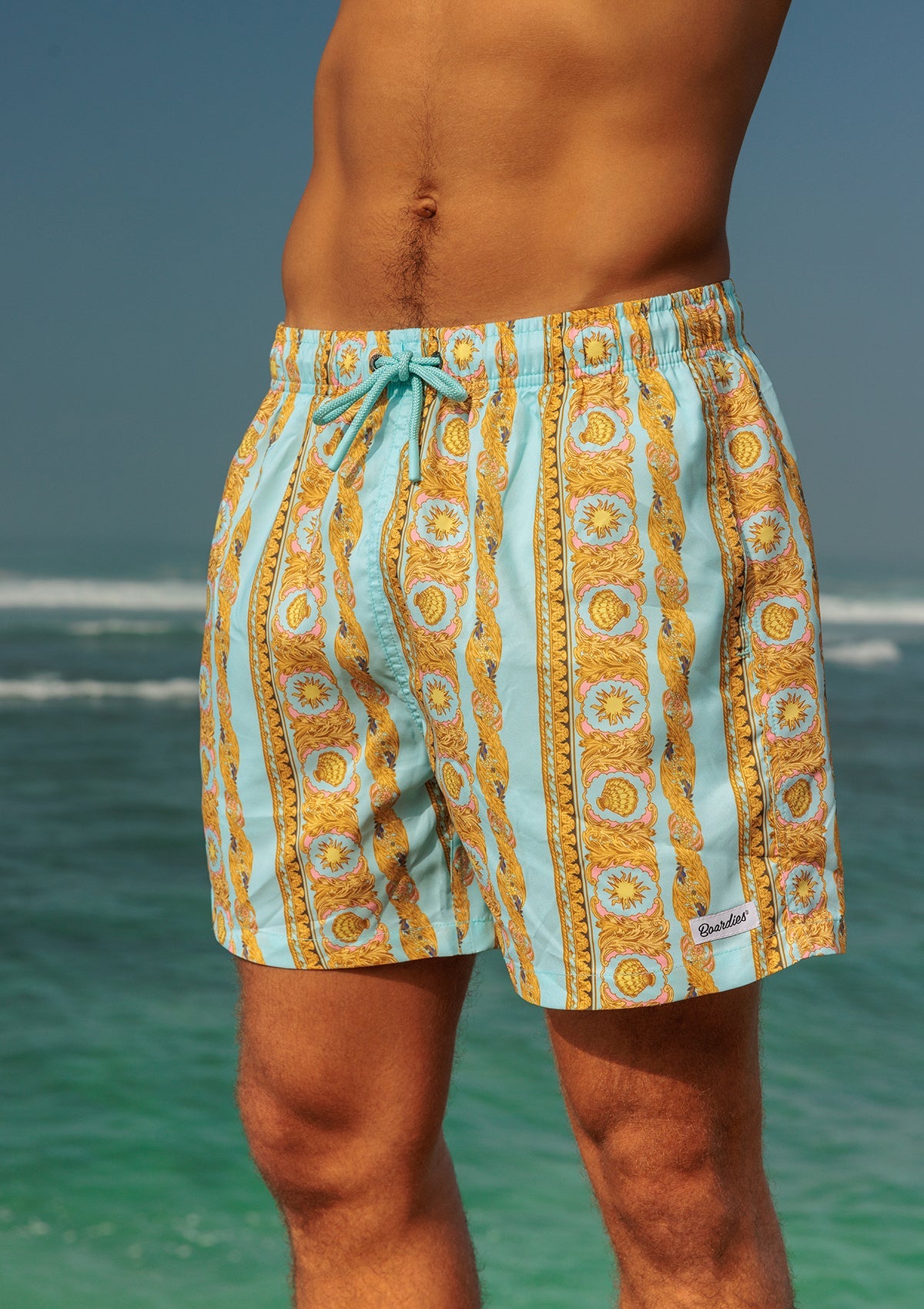 Baroque Stripe Swim Trunk Blue