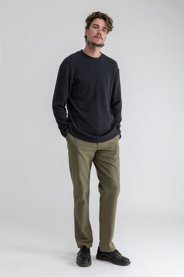 Classic Waffle Knit Vintage Black