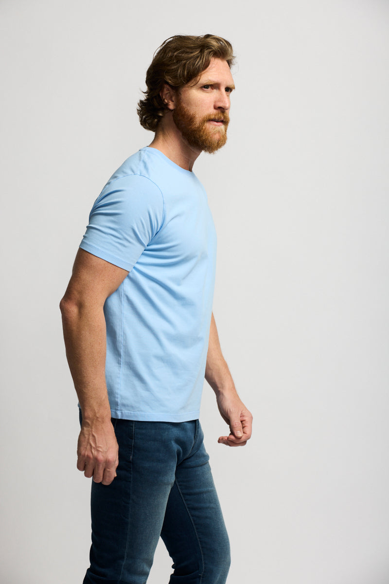 Crewneck Short Sleeve T-Shirt Washed Blue