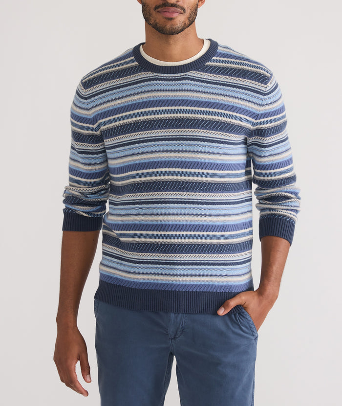 Reed Knit Jacquard Crew Sweater