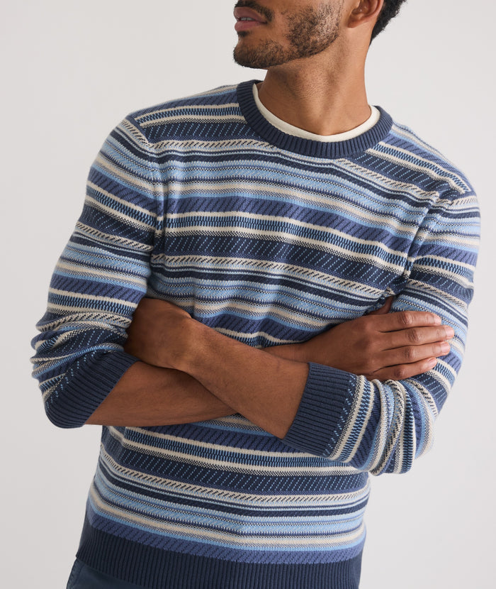 Reed Knit Jacquard Crew Sweater