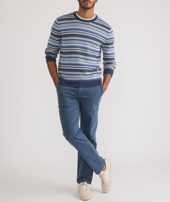 Reed Knit Jacquard Crew Sweater