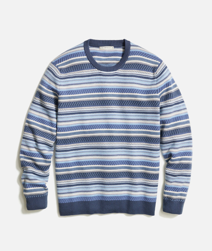 Reed Knit Jacquard Crew Sweater