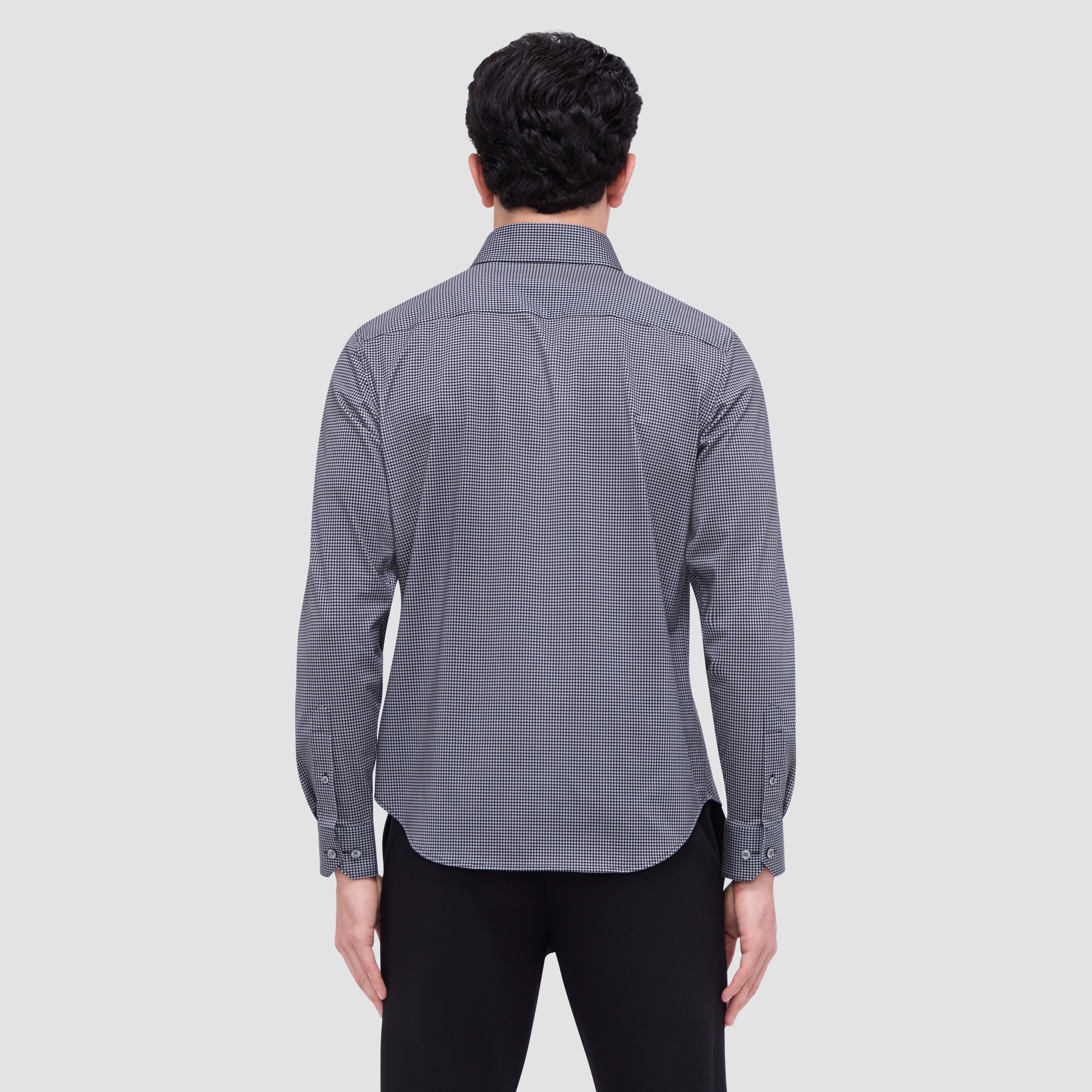 OOOHCotton Devon Shirt, Black Microcheck