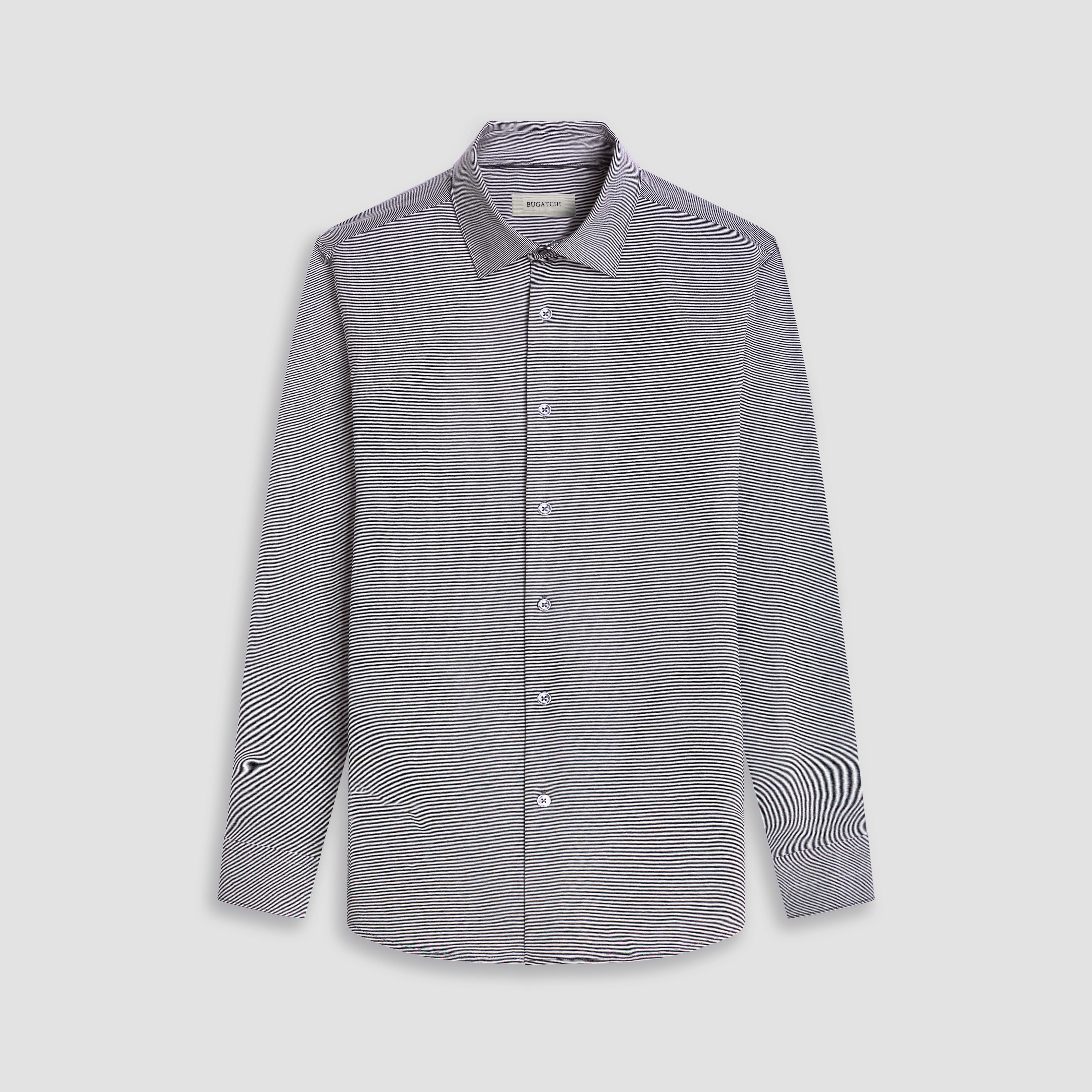 OOOHCotton James Shirt, Striped Black