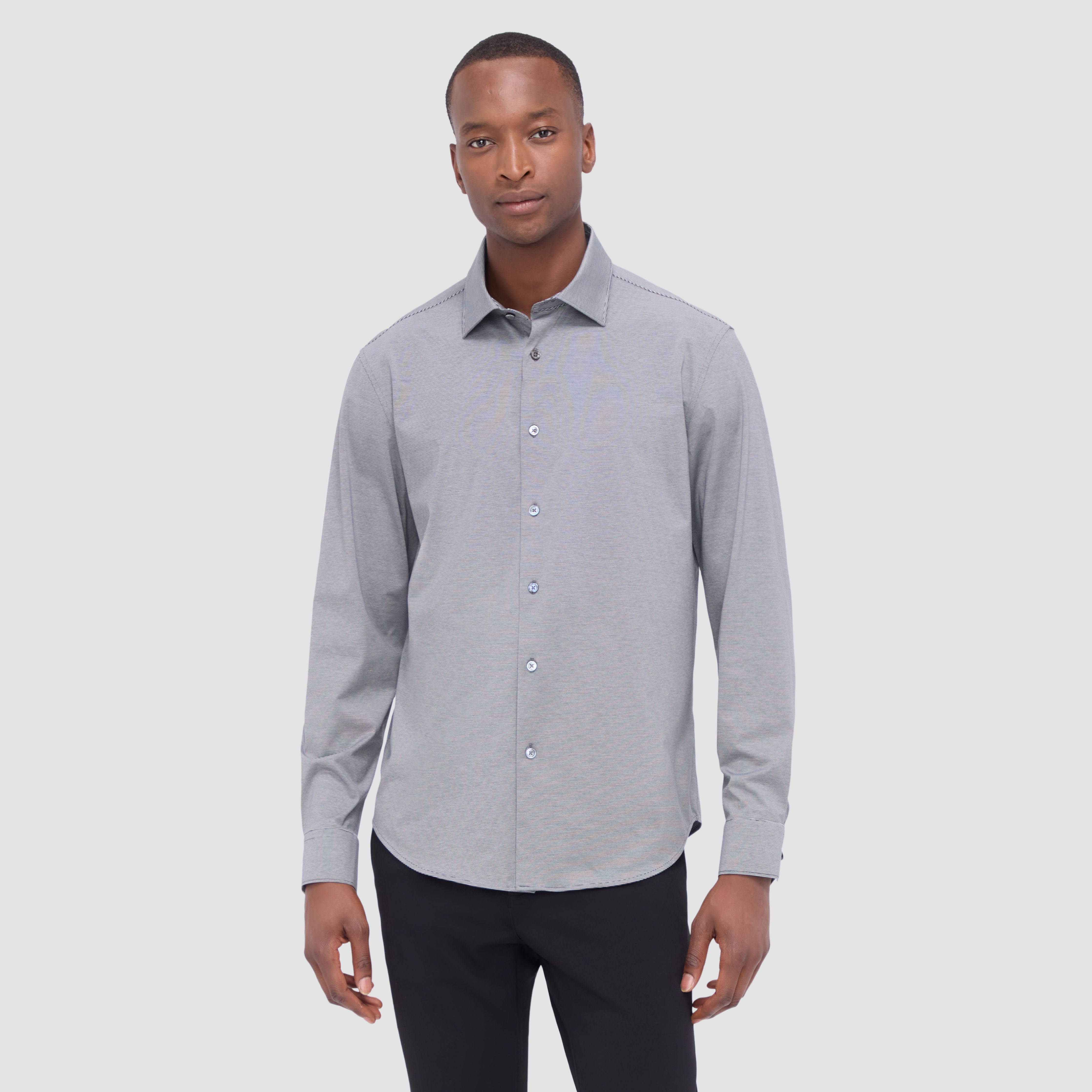 OOOHCotton James Shirt, Striped Black