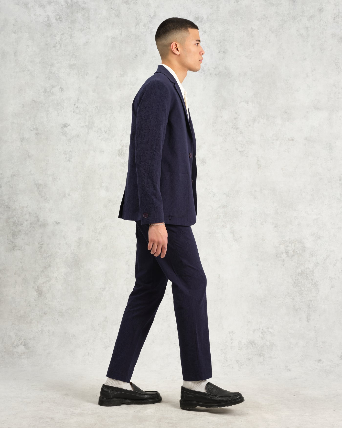 Fintry Seersucker Blazer Navy