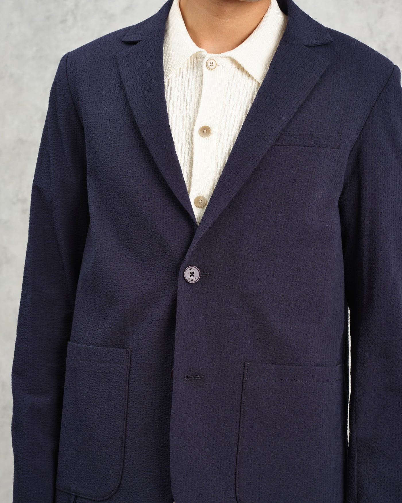 Fintry Seersucker Blazer Navy