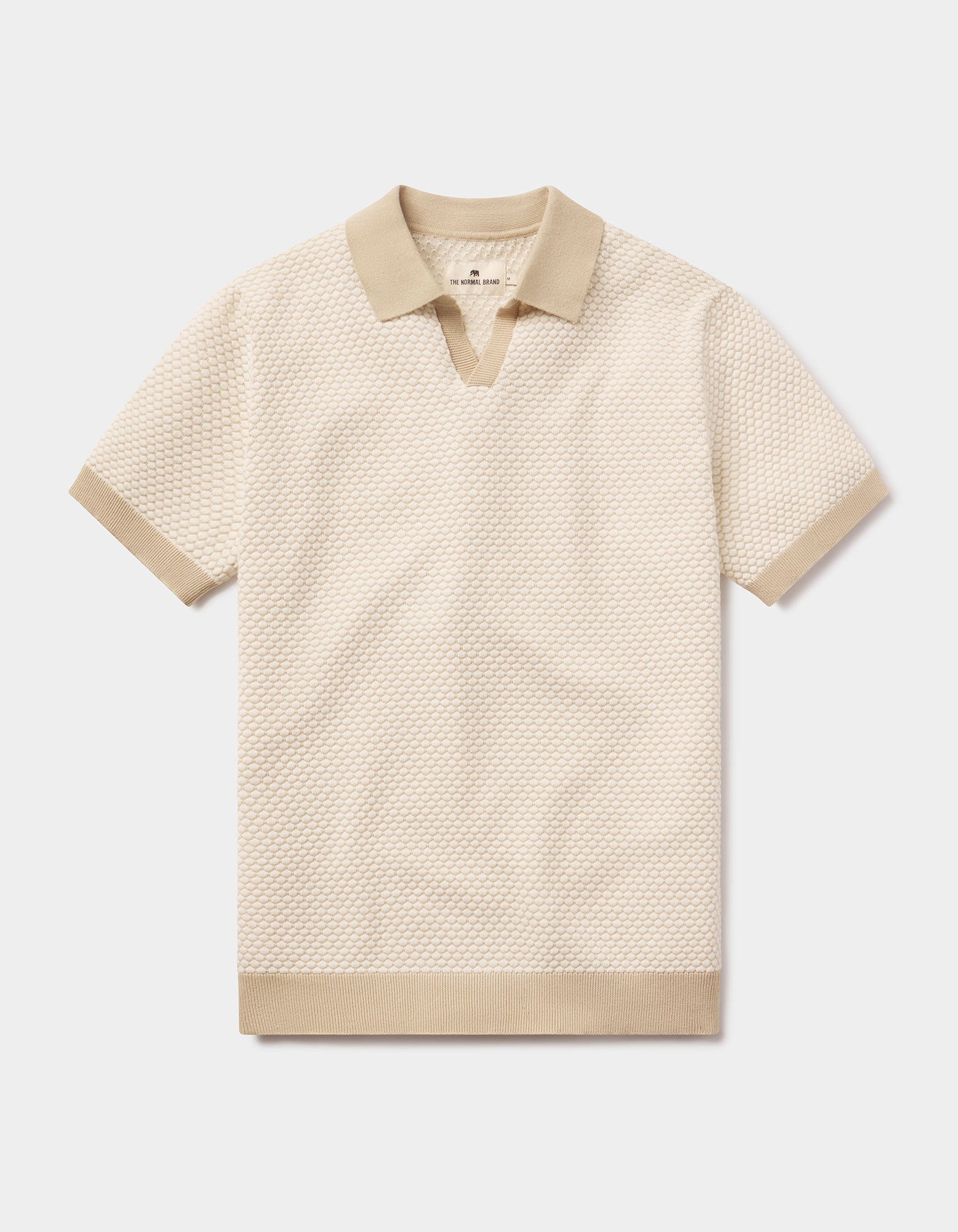 Robles Jacquard Polo Ivory/Khaki