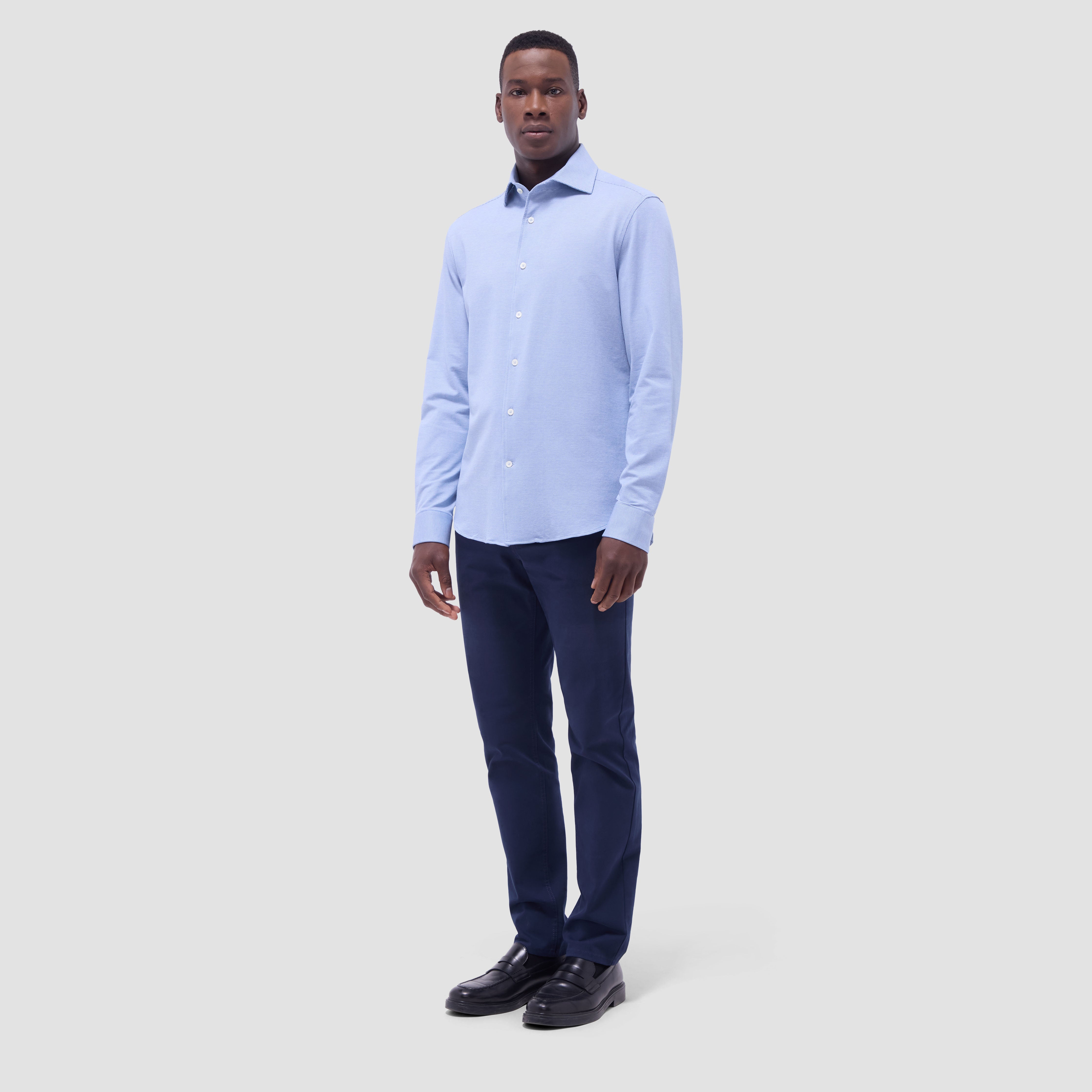 OOOHCotton Devon Long Sleeve Shirt Classic Blue