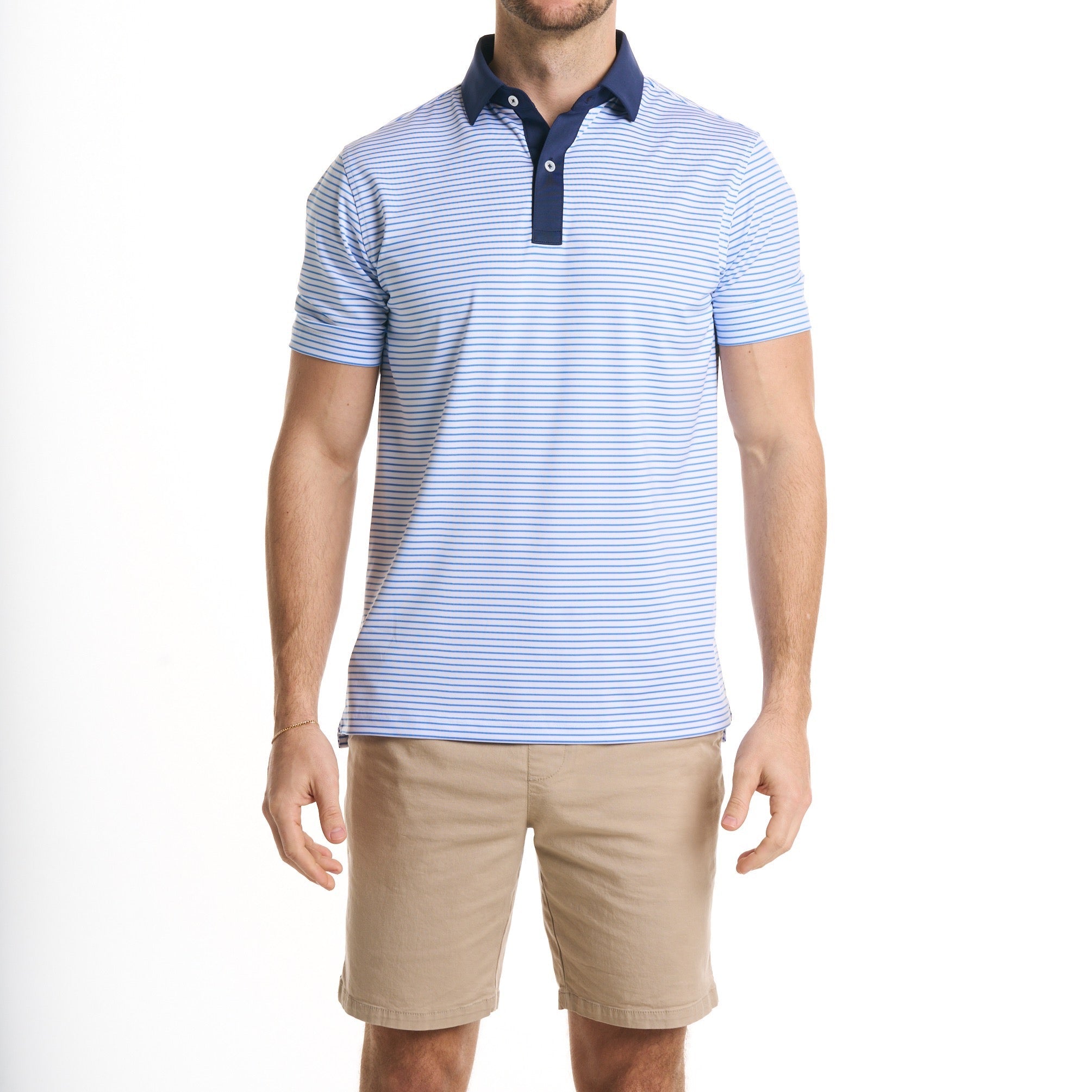 The Preston Contrast Collar Performance Polo Sonic