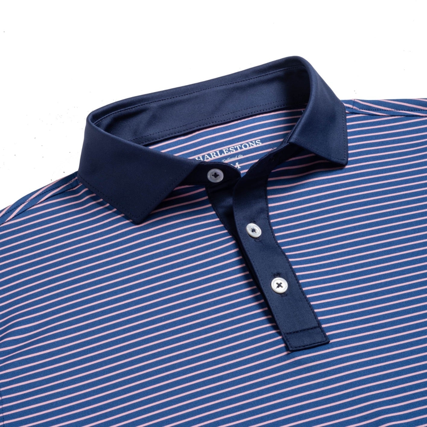 The Preston Contrast Collar Performance Polo Beaufain Blue/Atlantic