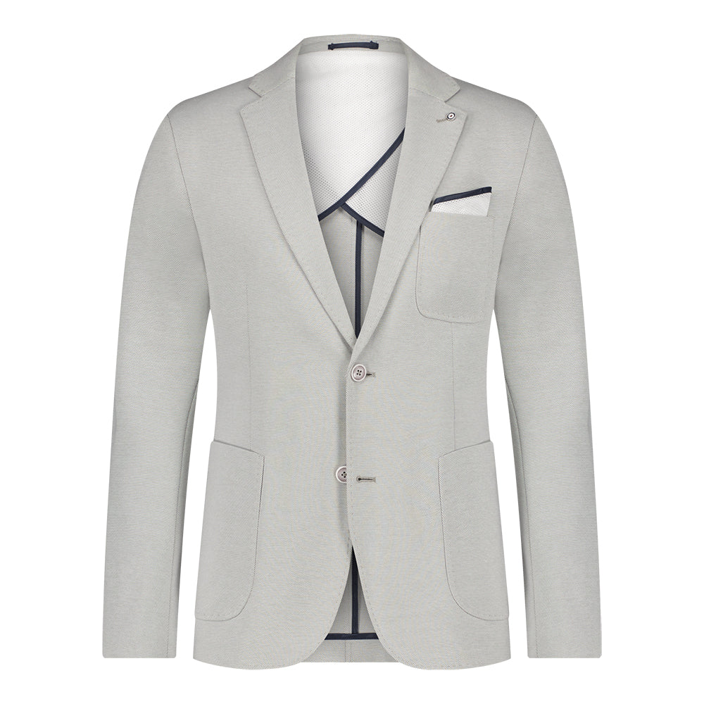 Stretch Knit Patch Pocket Blazer Stone