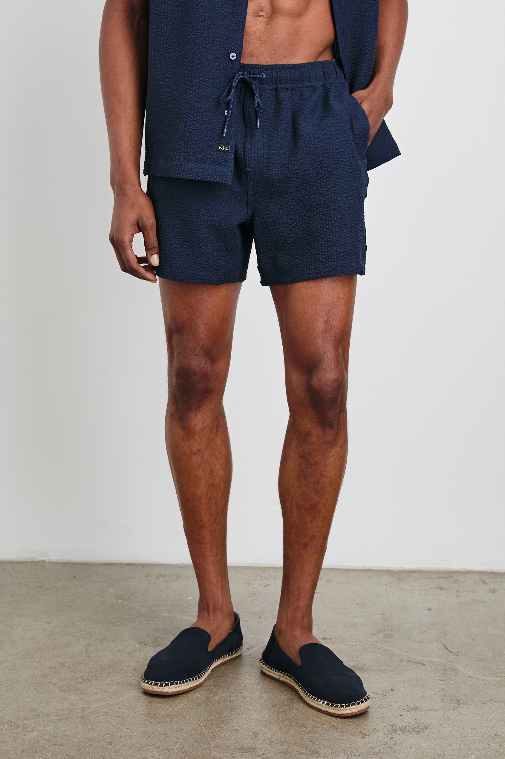 La Brea Shorts Navy Seersucker