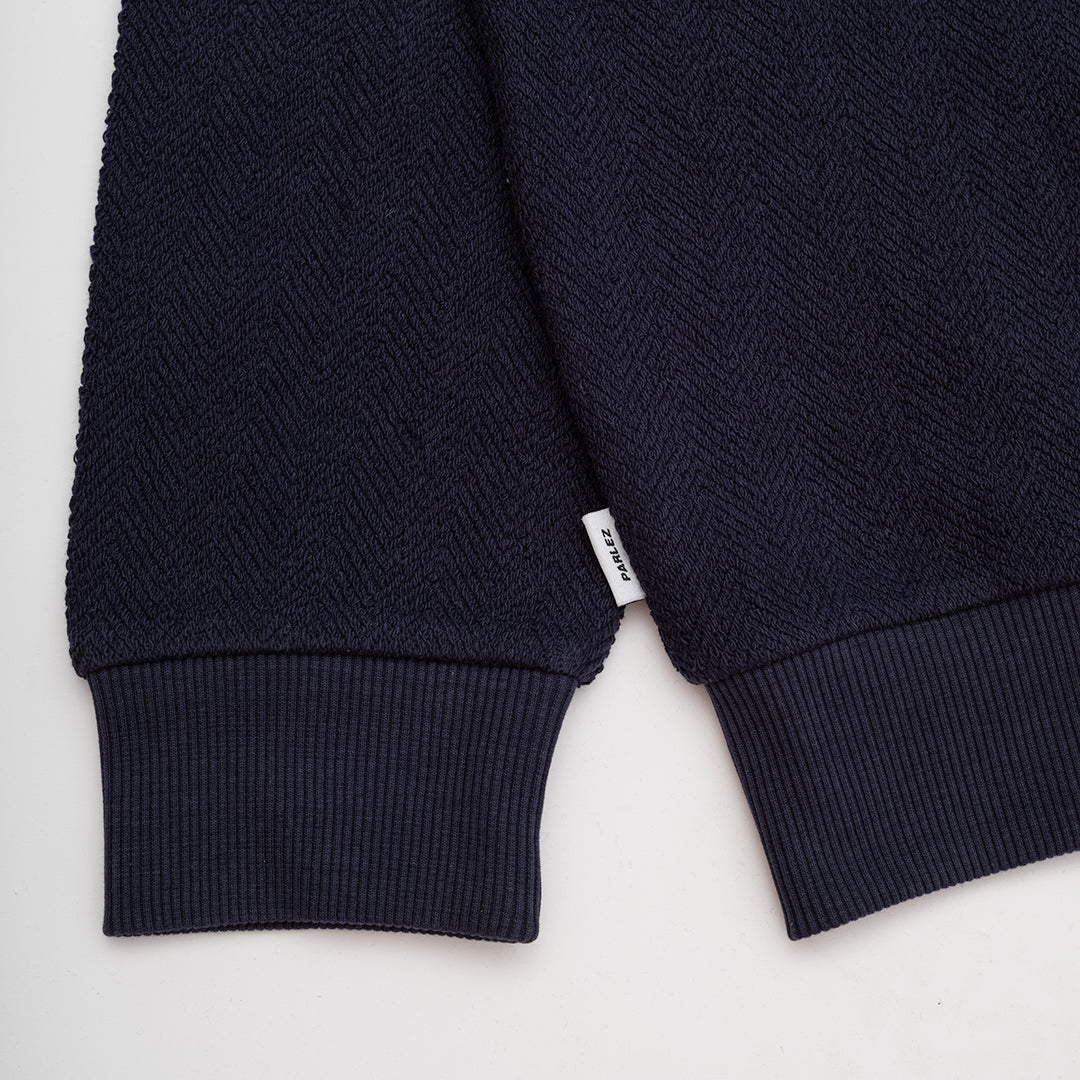 Millington Herringbone Hoodie Midnight