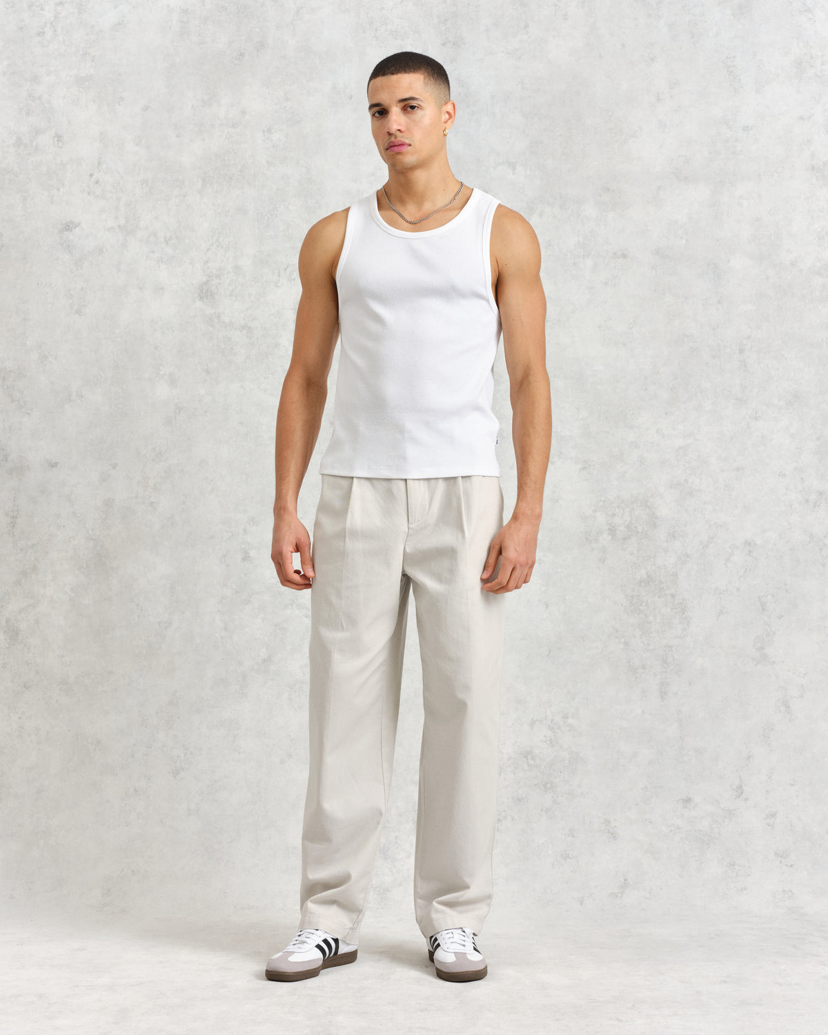 Montague Rib Knit Tank White