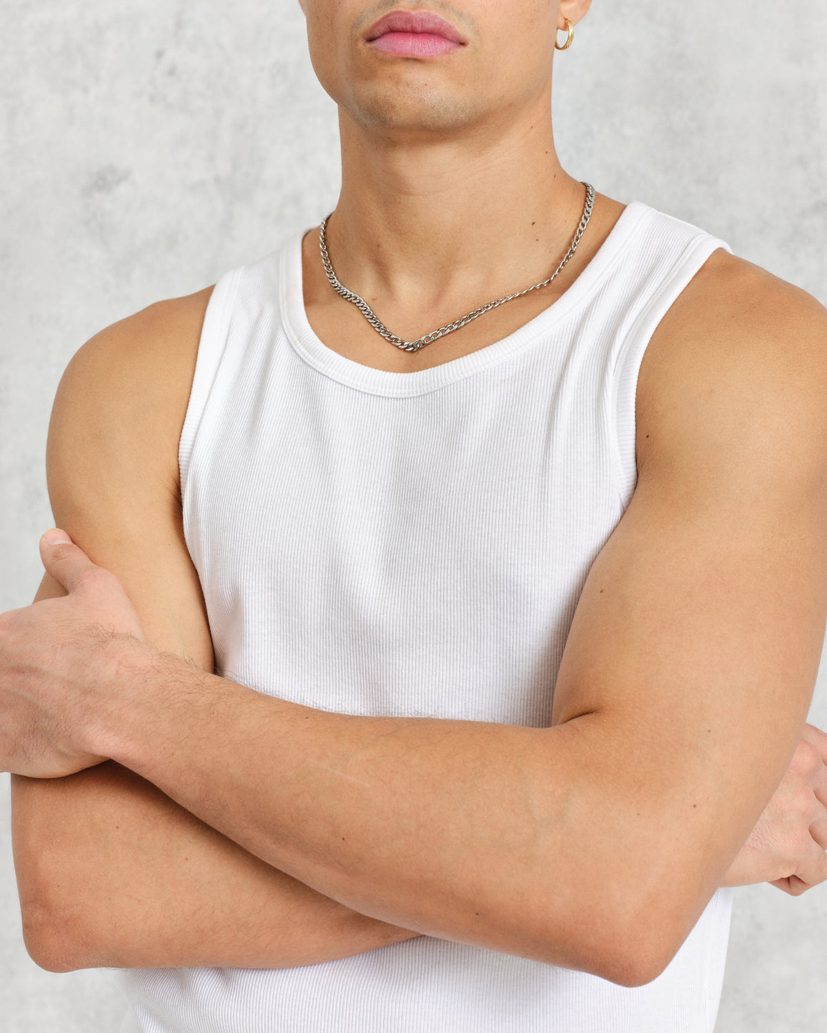 Montague Rib Knit Tank White