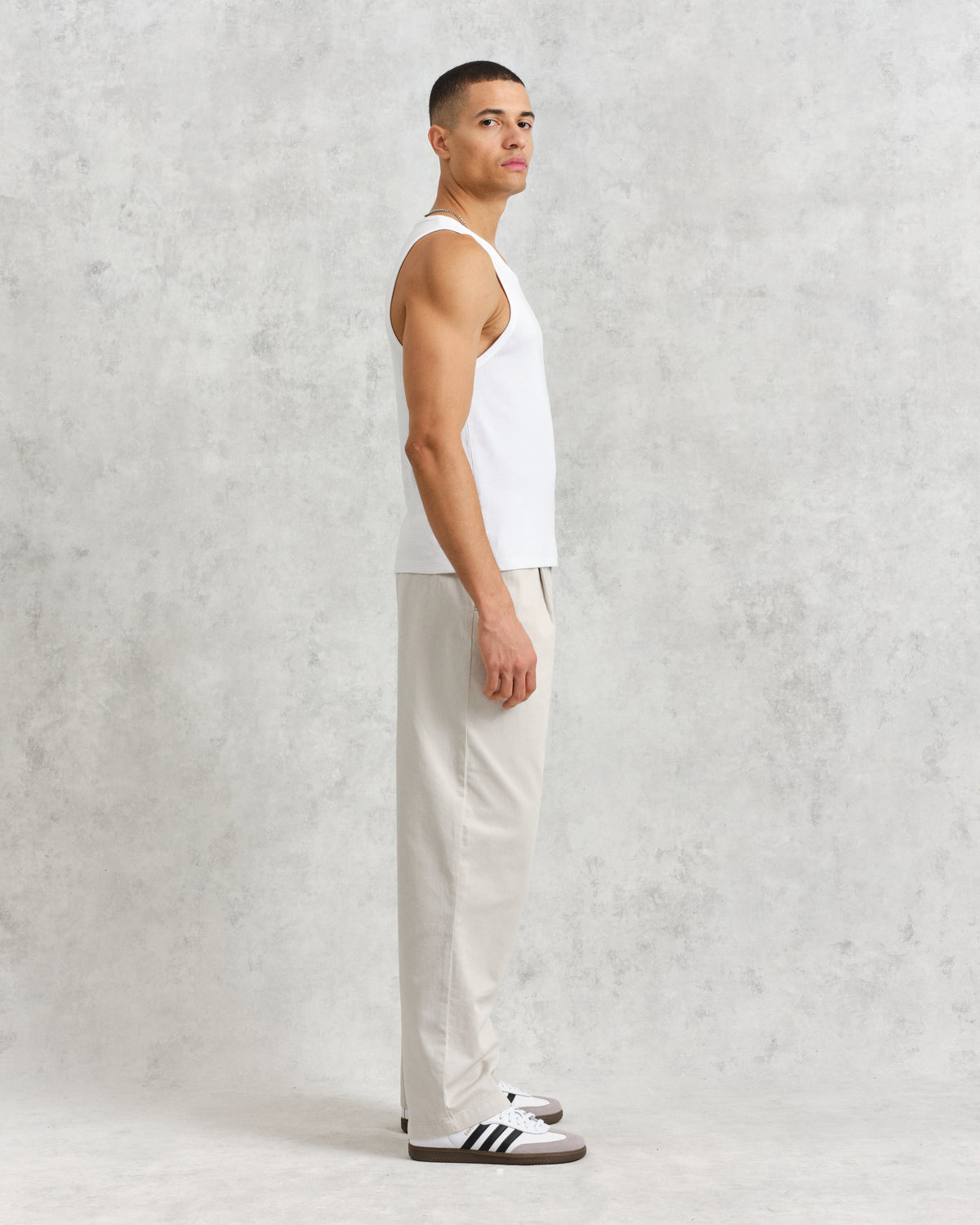 Montague Rib Knit Tank White