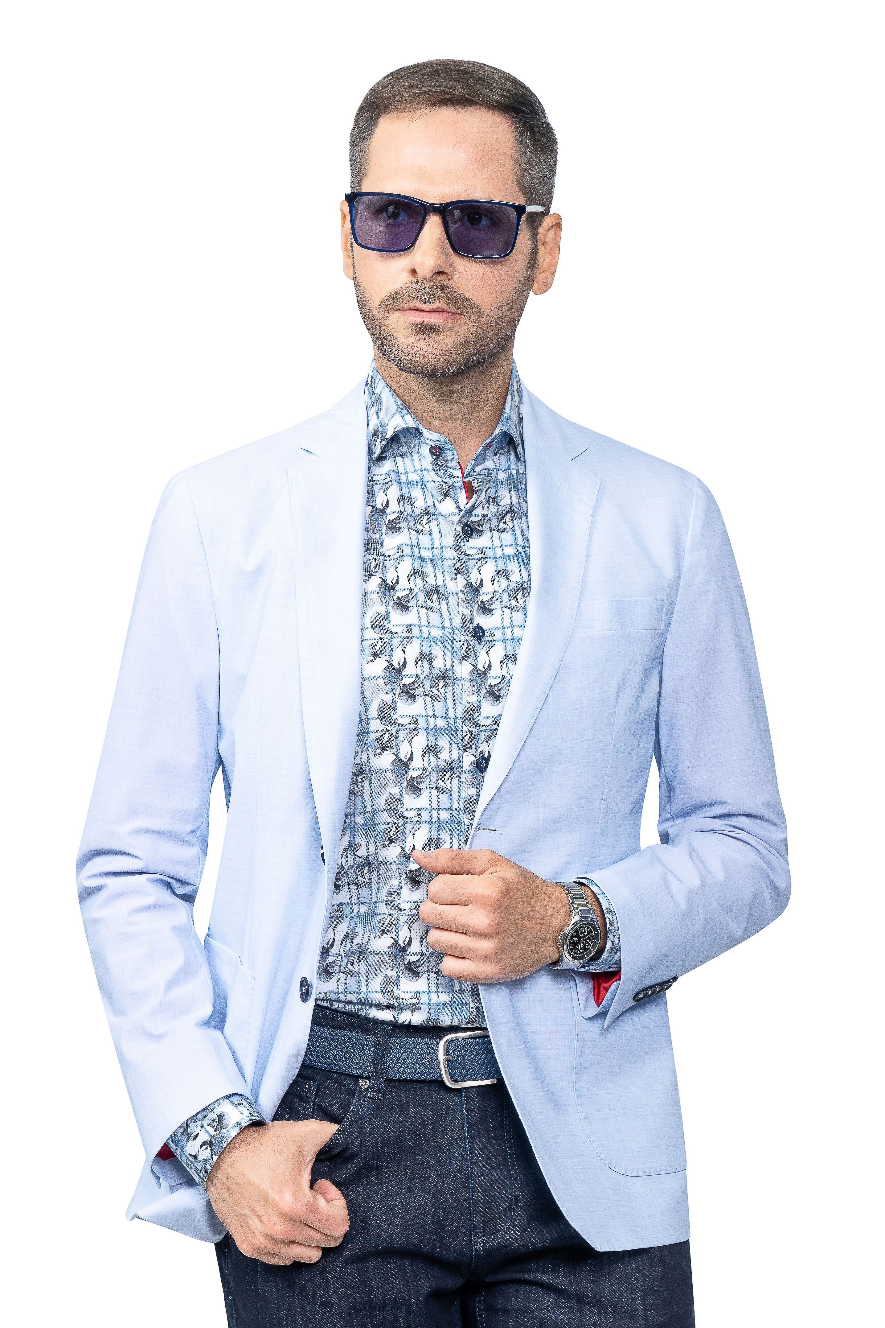 Miami Tech Stretch Blazer Light Blue