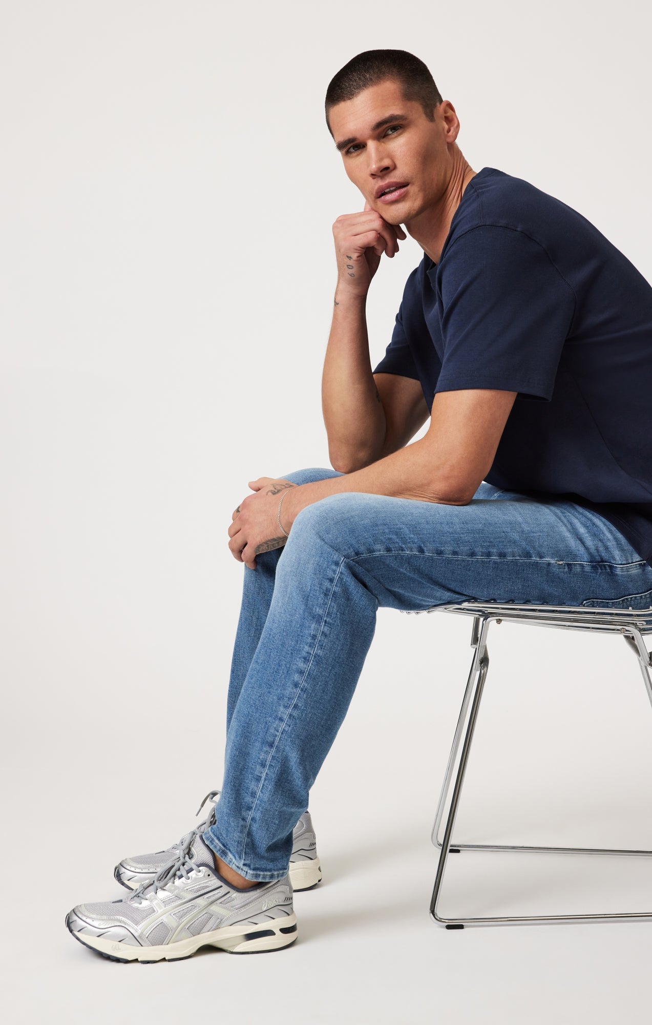 Steve Athletic Fit Jeans Mid Brushed Classic Blue