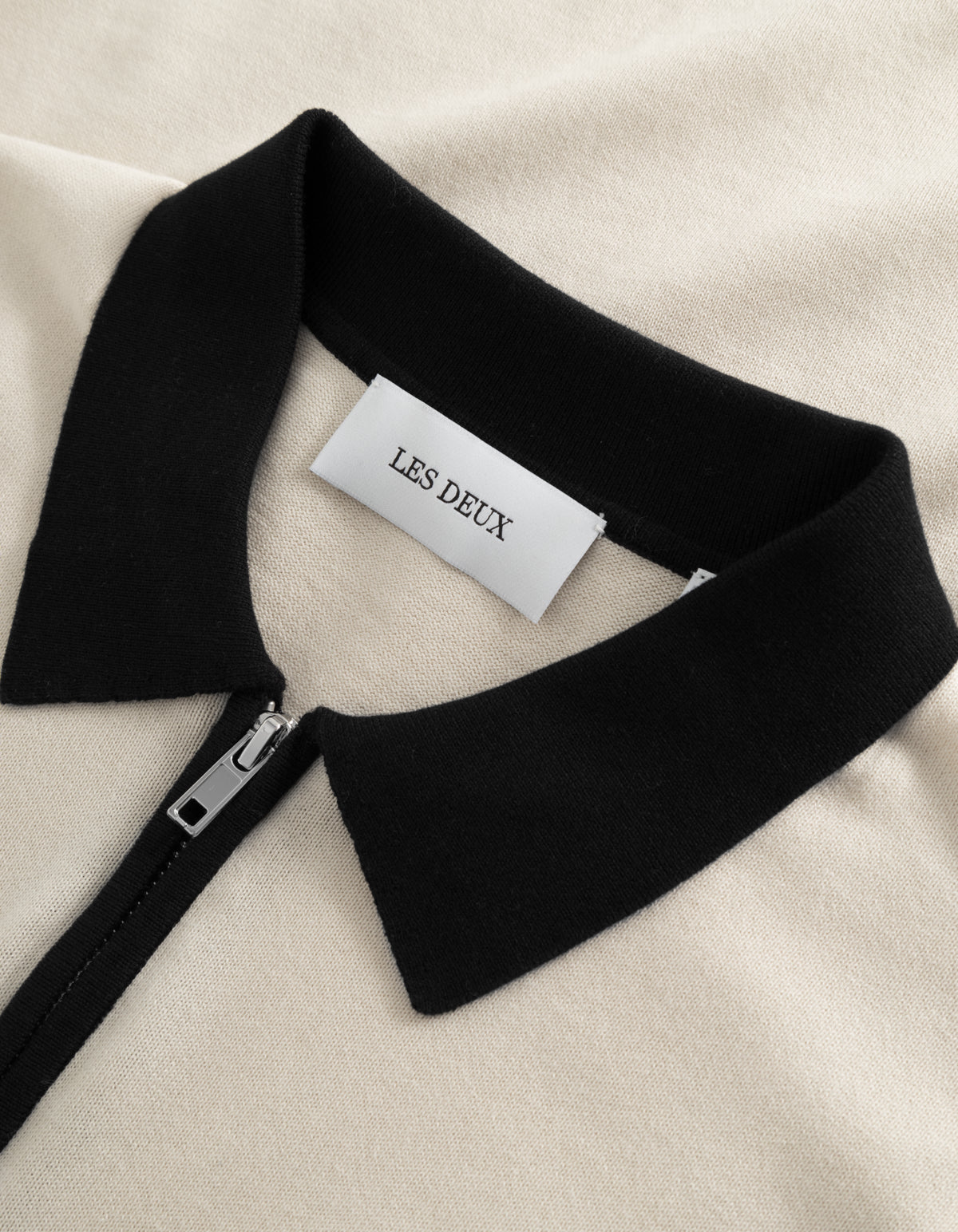 Raul Knitted Polo Ivory/Black